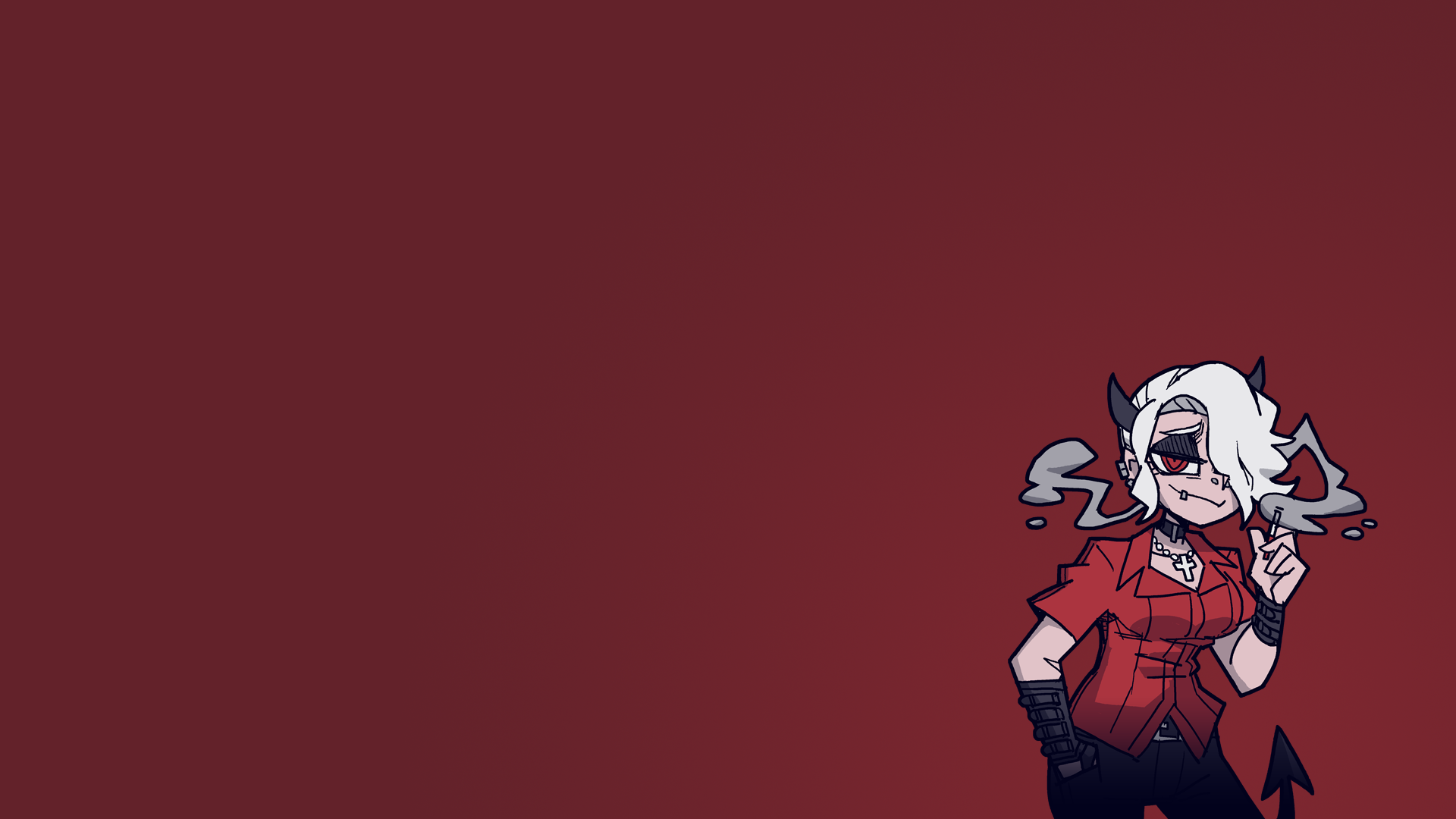 Zdrada from Helltaker smoking HD Wallpaper