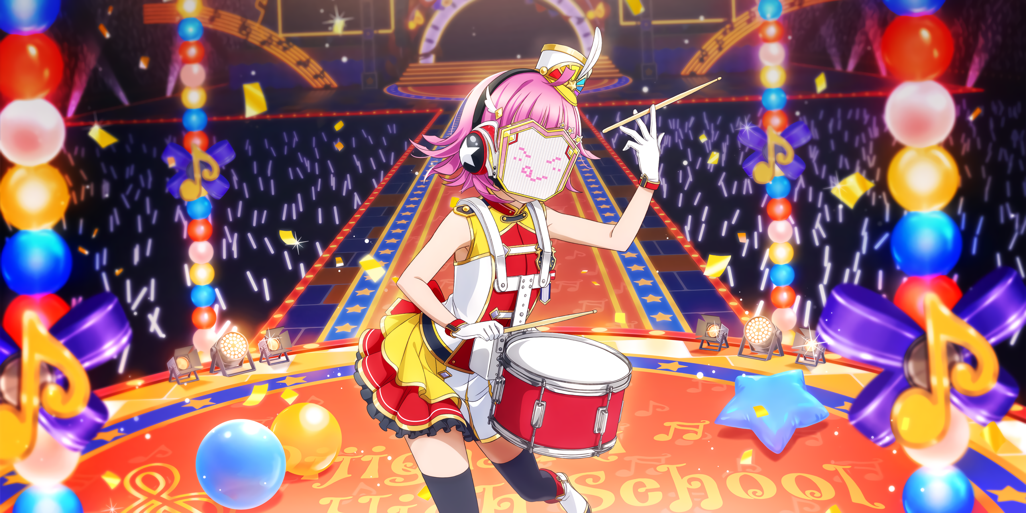 Tennoji Rina from Love Live! Series playing drums HD Wallpaper