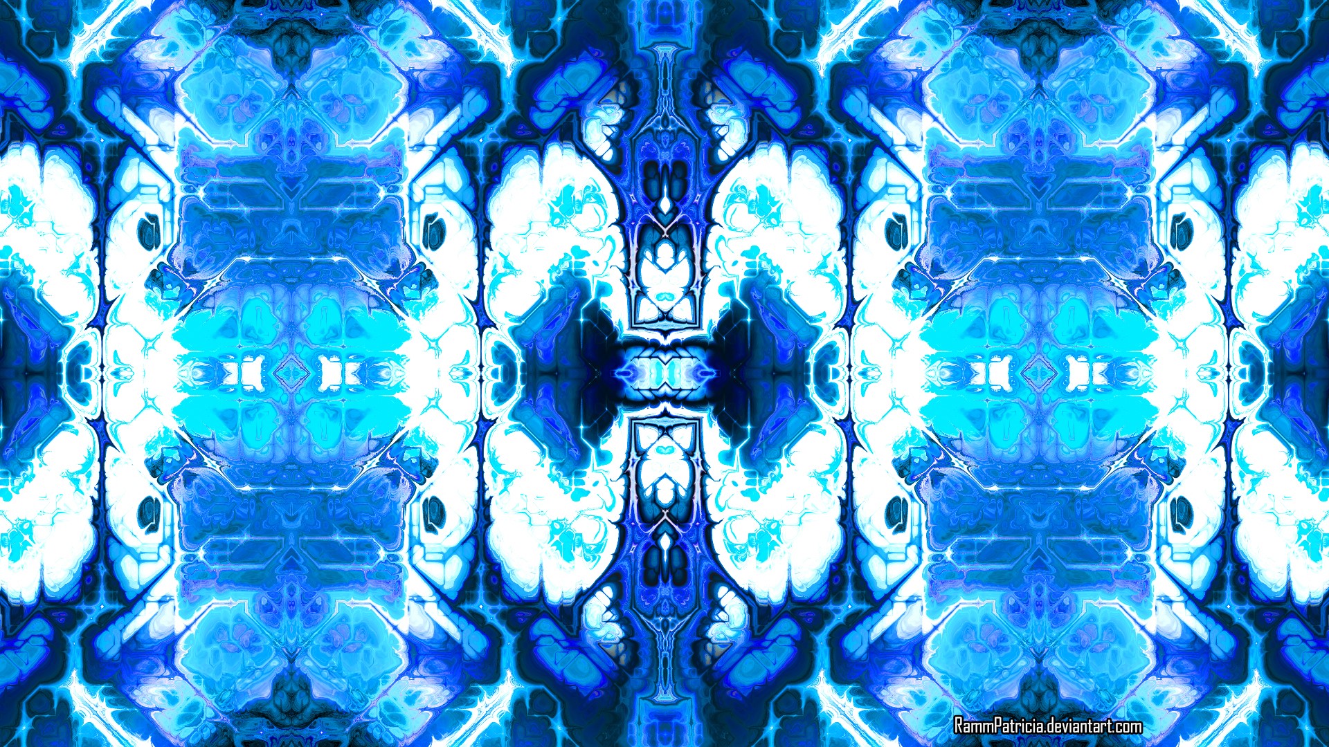 Abstract blue kaleidoscope digital art HD Wallpaper