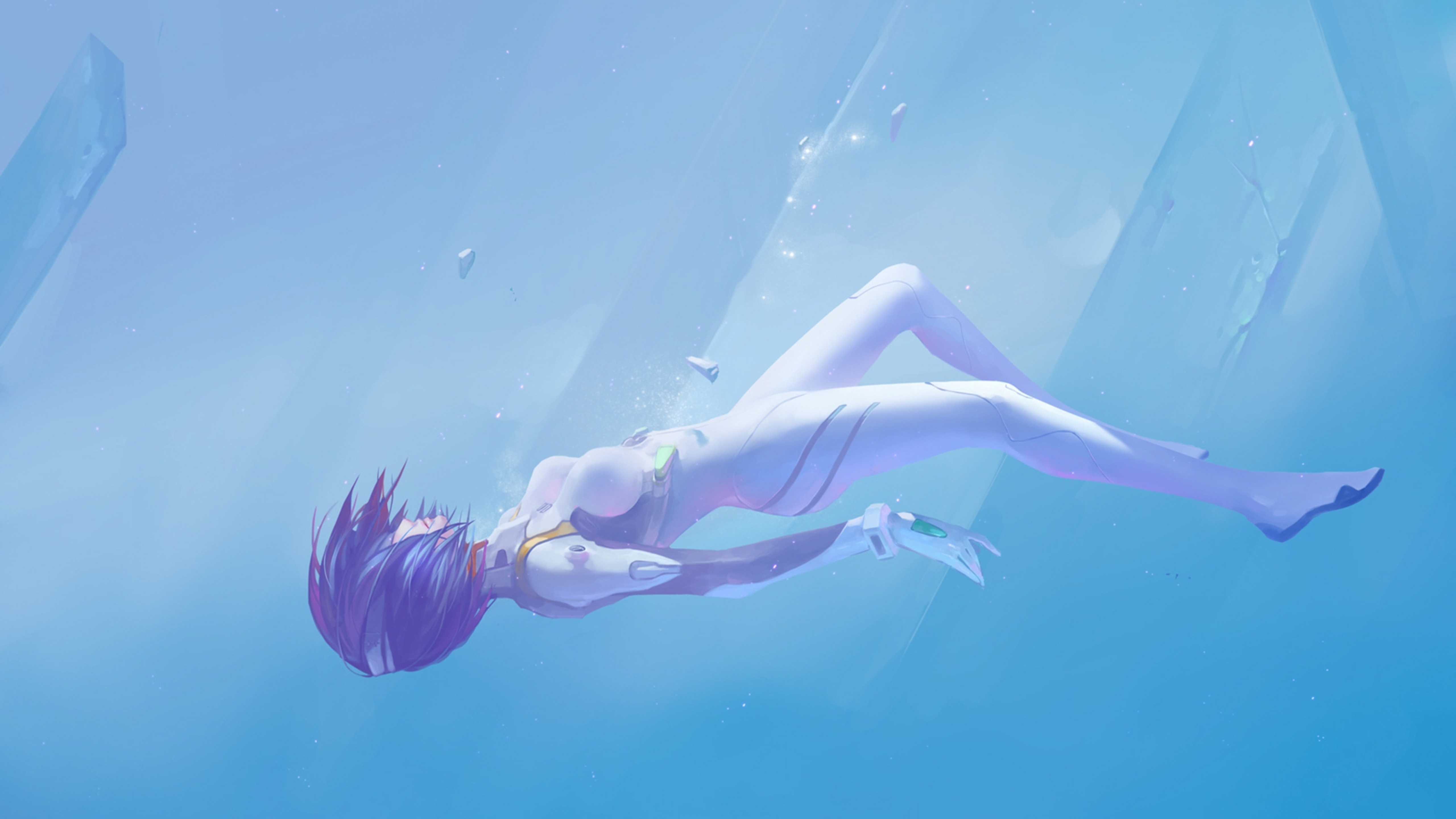 Ayanami Rei from Neon Genesis Evangelion floating HD Wallpaper