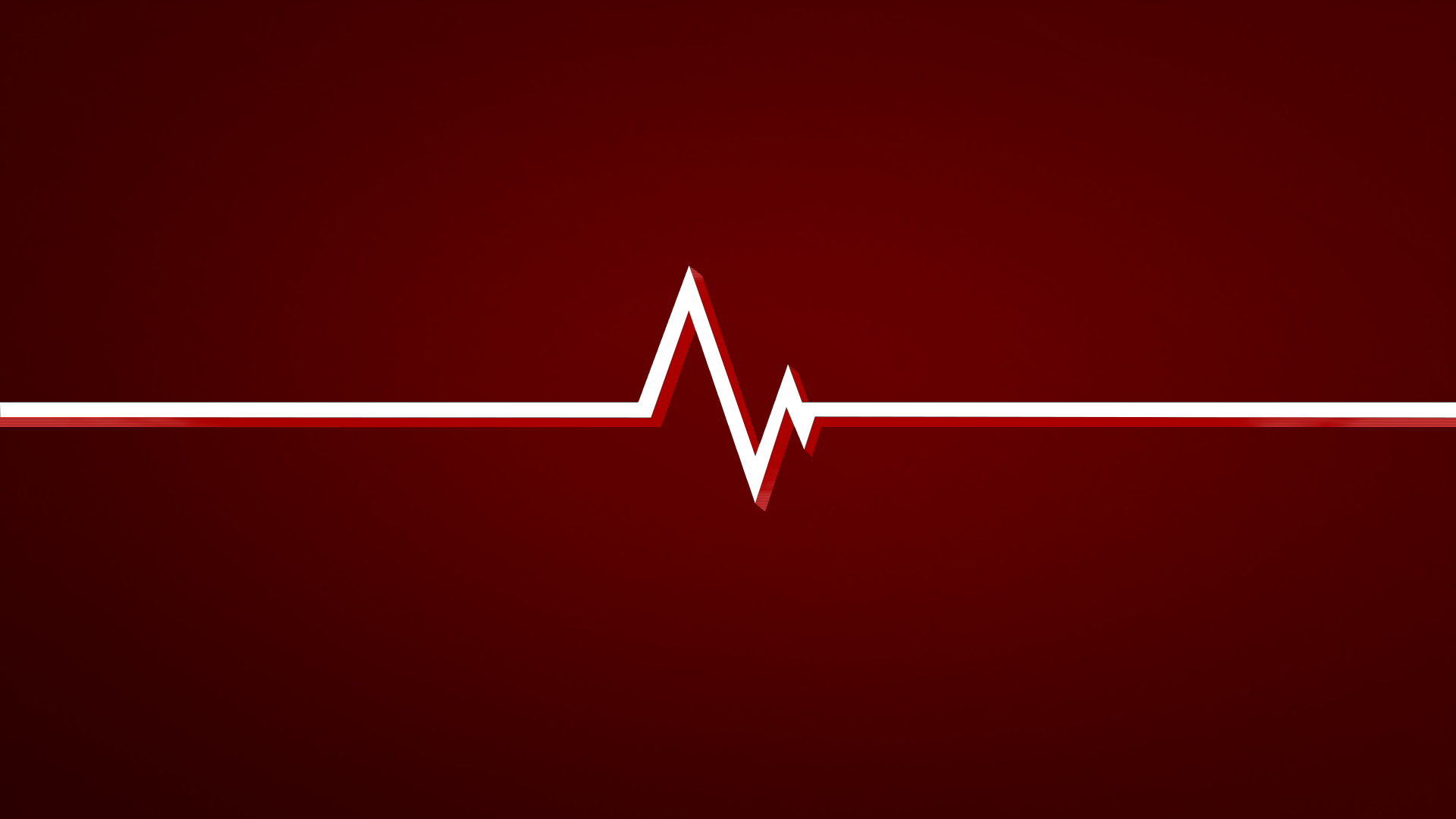 Minimalist electrocardiogram line on red background HD Wallpaper