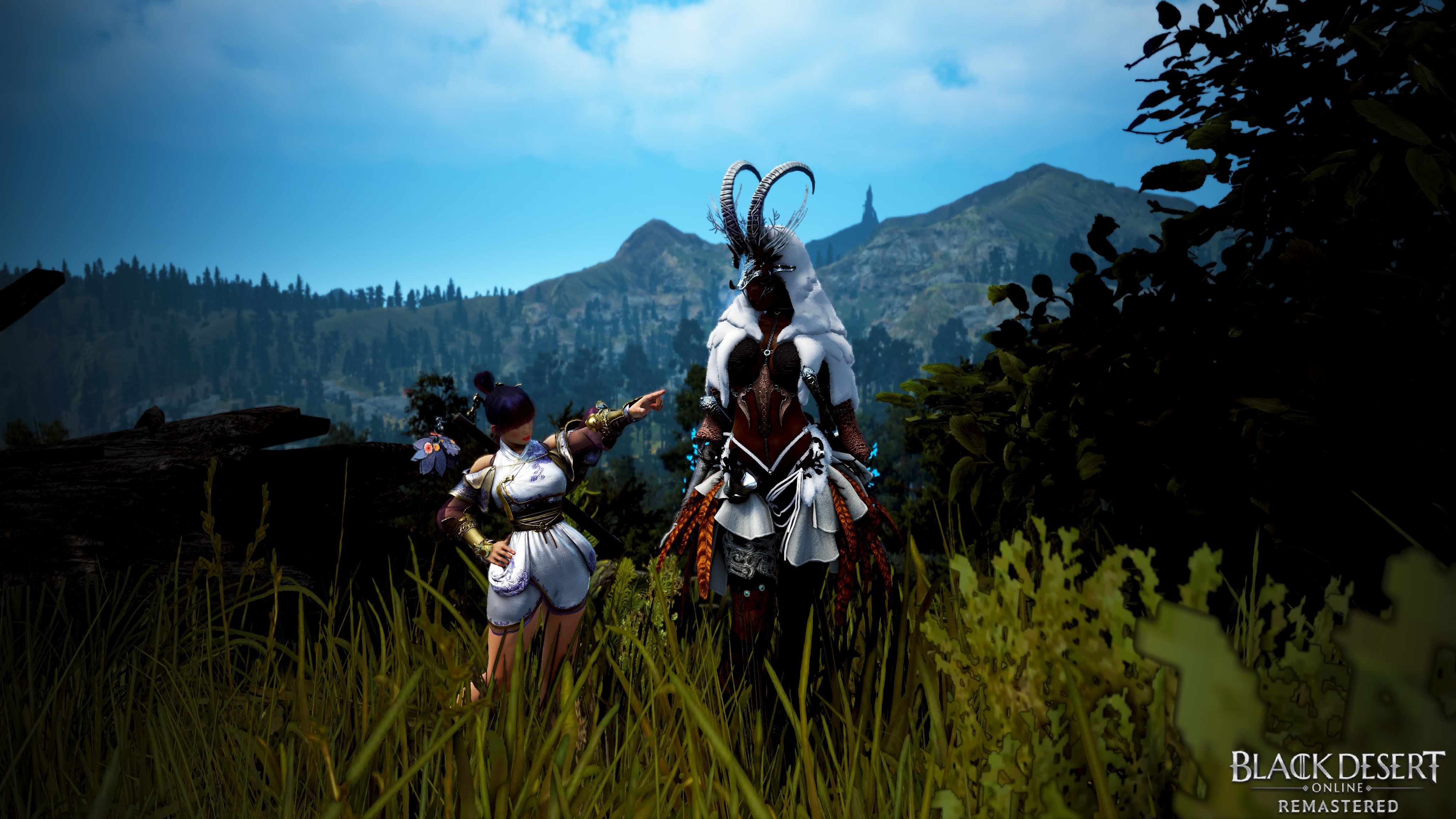 4K Black Desert Online characters in a forest HD Wallpaper