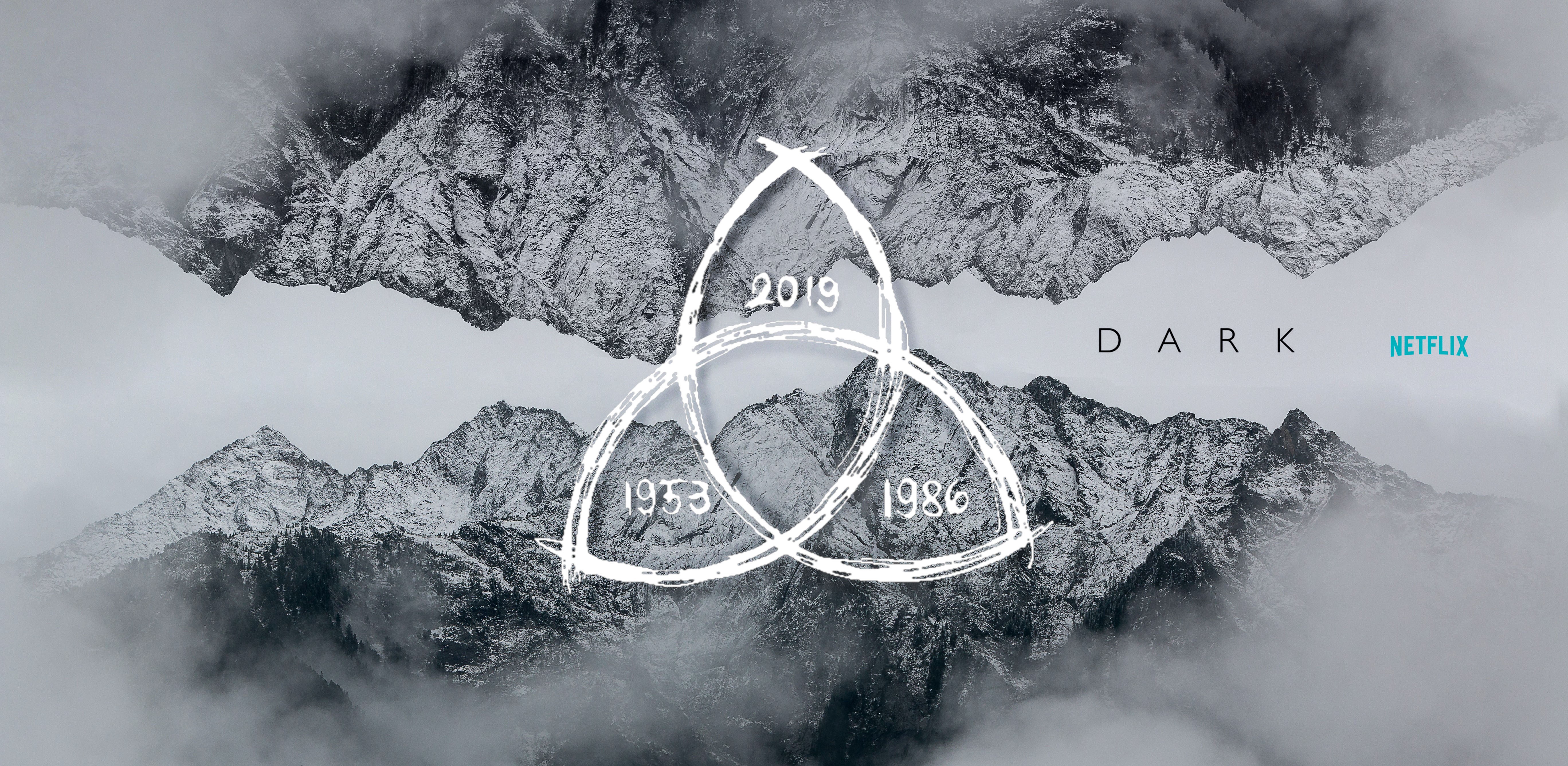 Dark Netflix series logo with mountains HD Wallpaper