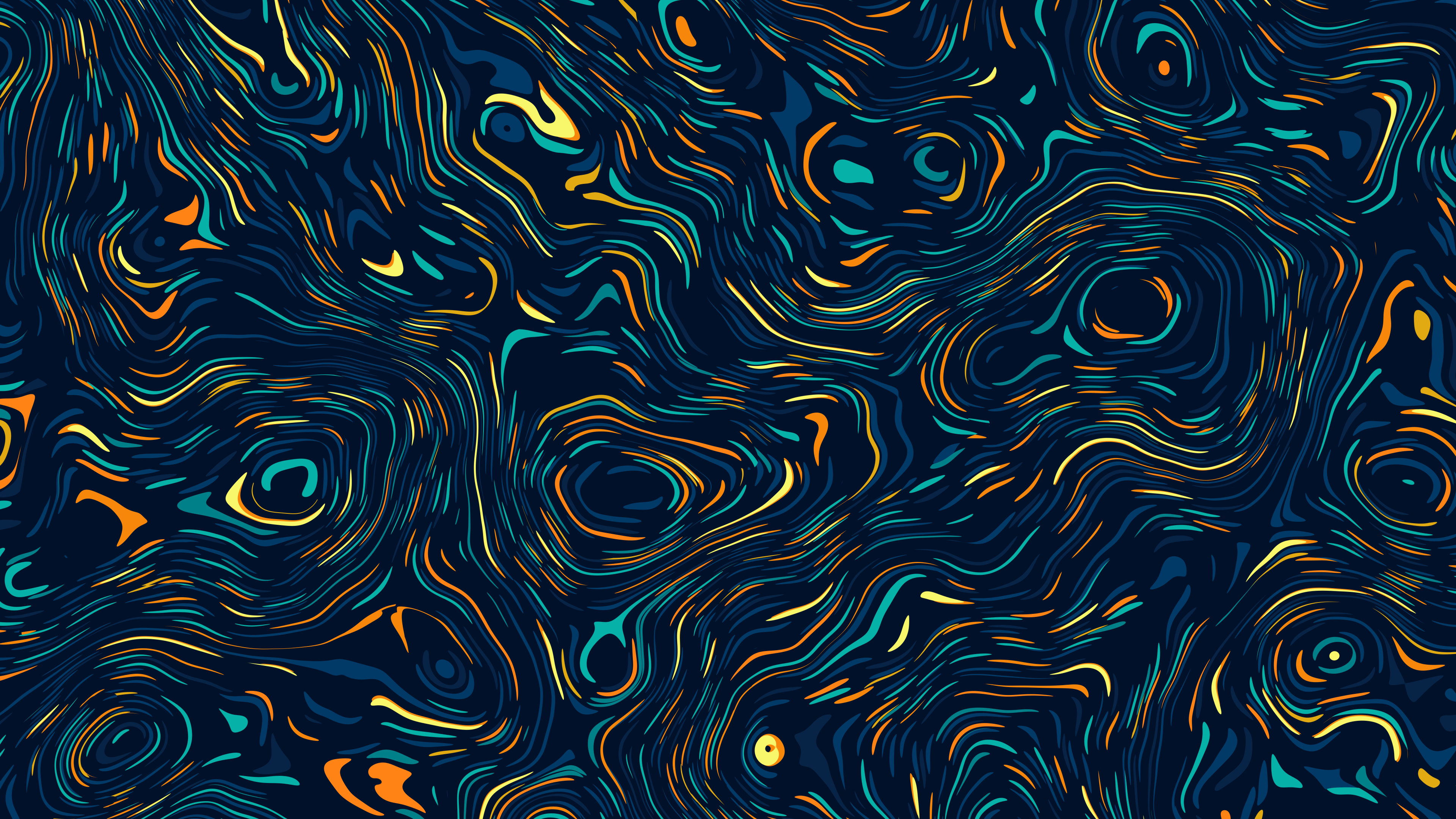 4K Abstract Blue Swirl Illustration HD Wallpaper