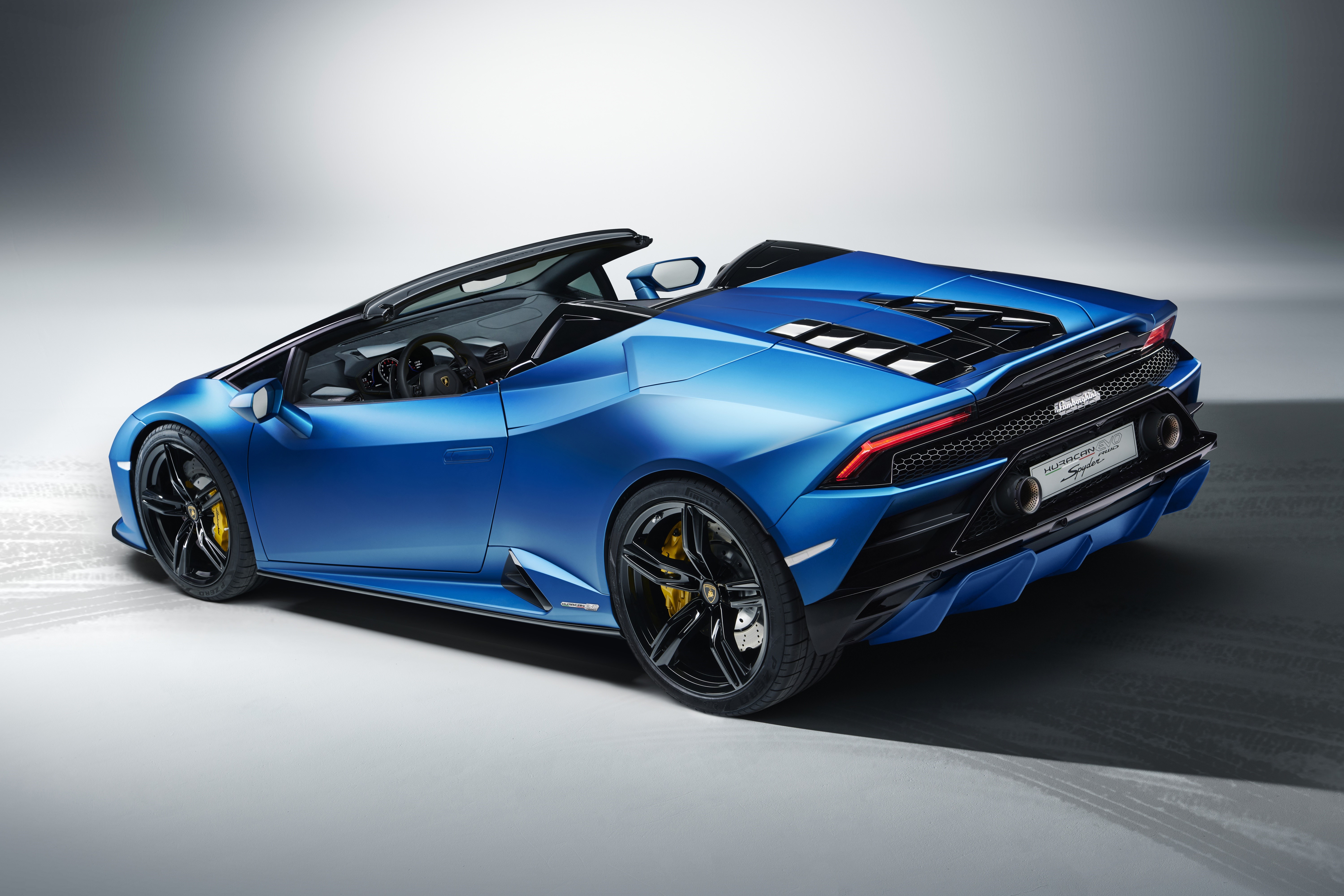 4K Blue Lamborghini Huracan Spyder HD Wallpaper