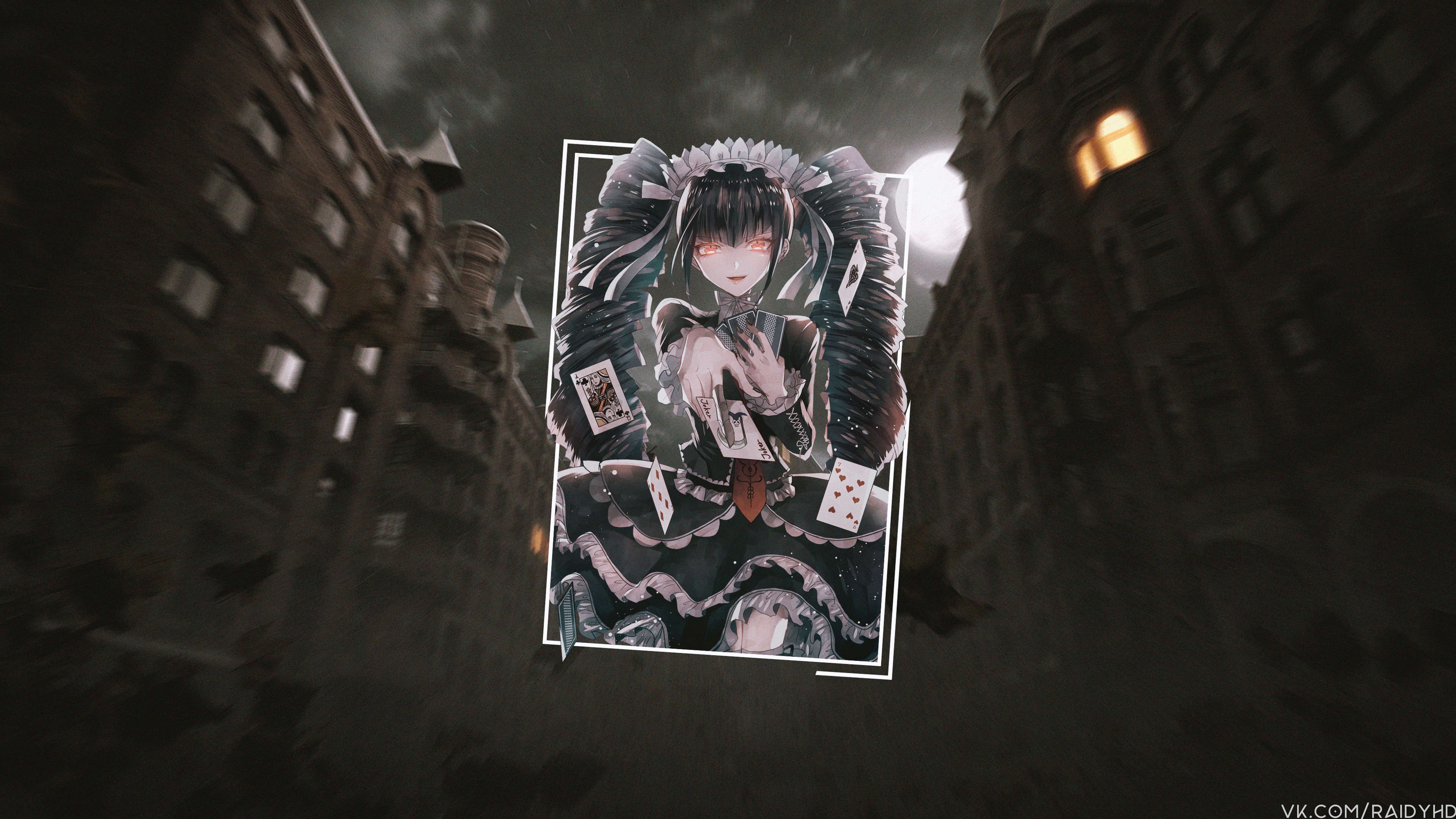 Celestia Ludenberg from Danganronpa with cards HD Wallpaper