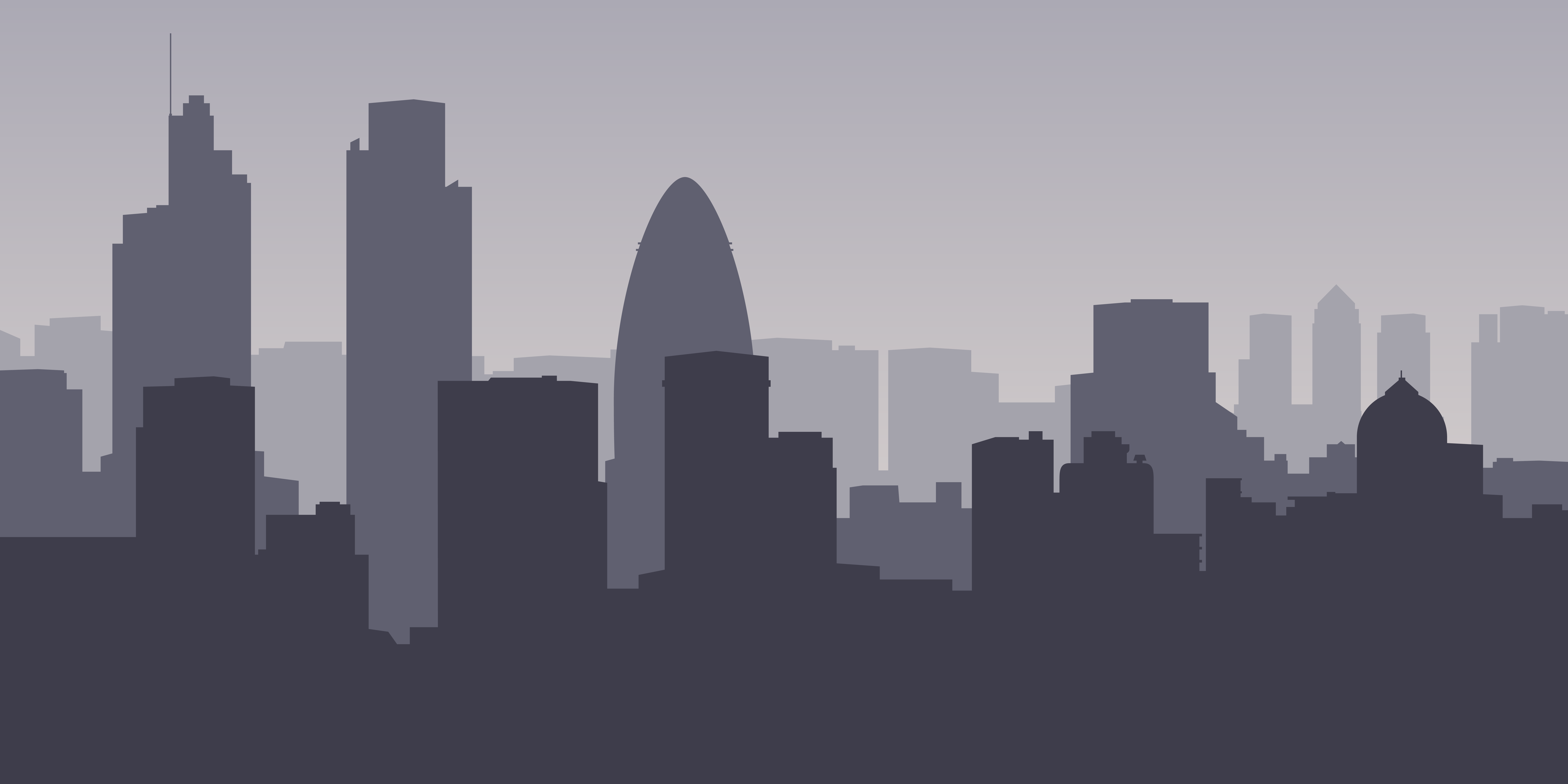 Minimalist London Skyline Illustration HD Wallpaper