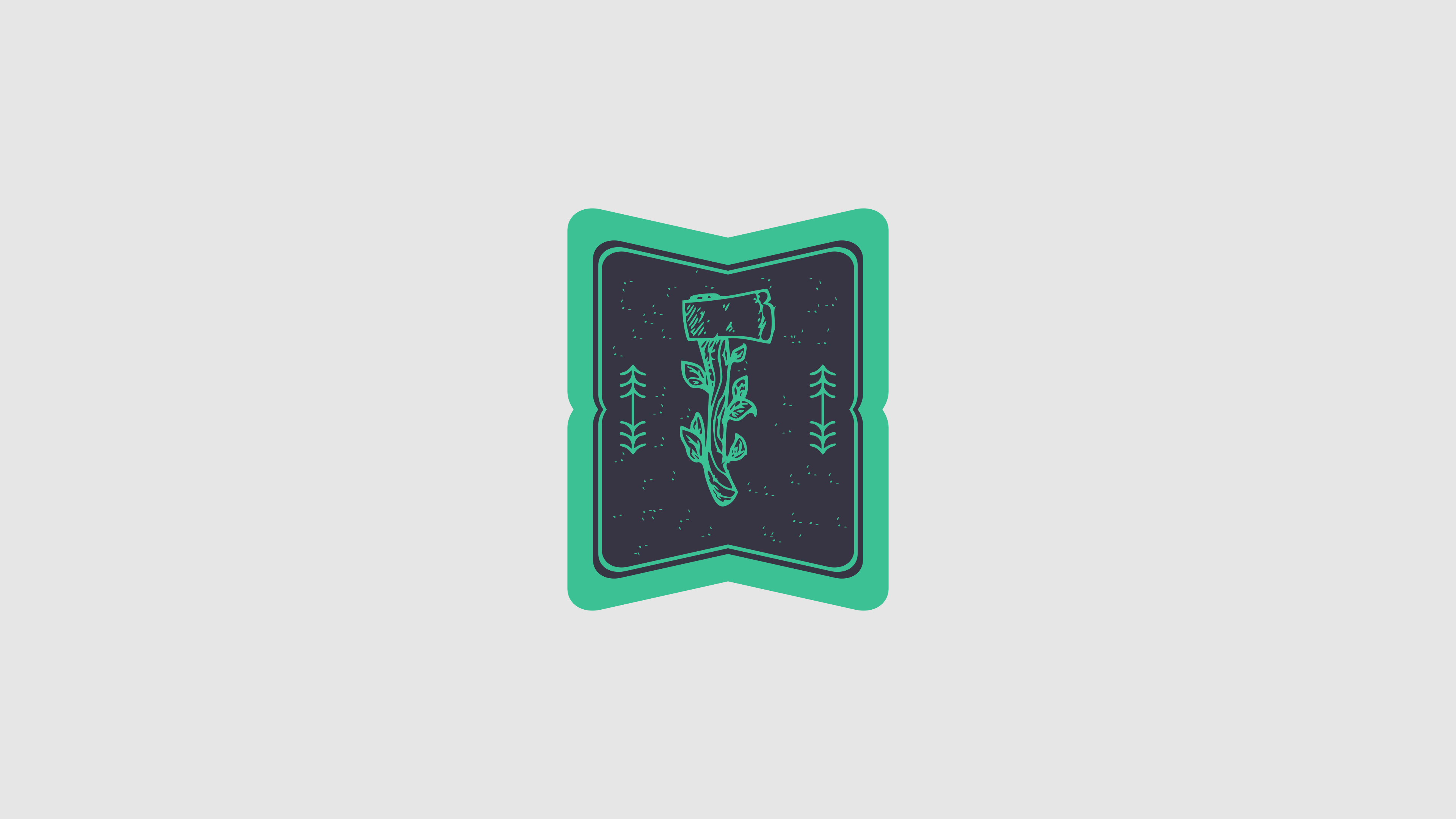 Axe with growing plant and trees HD Wallpaper