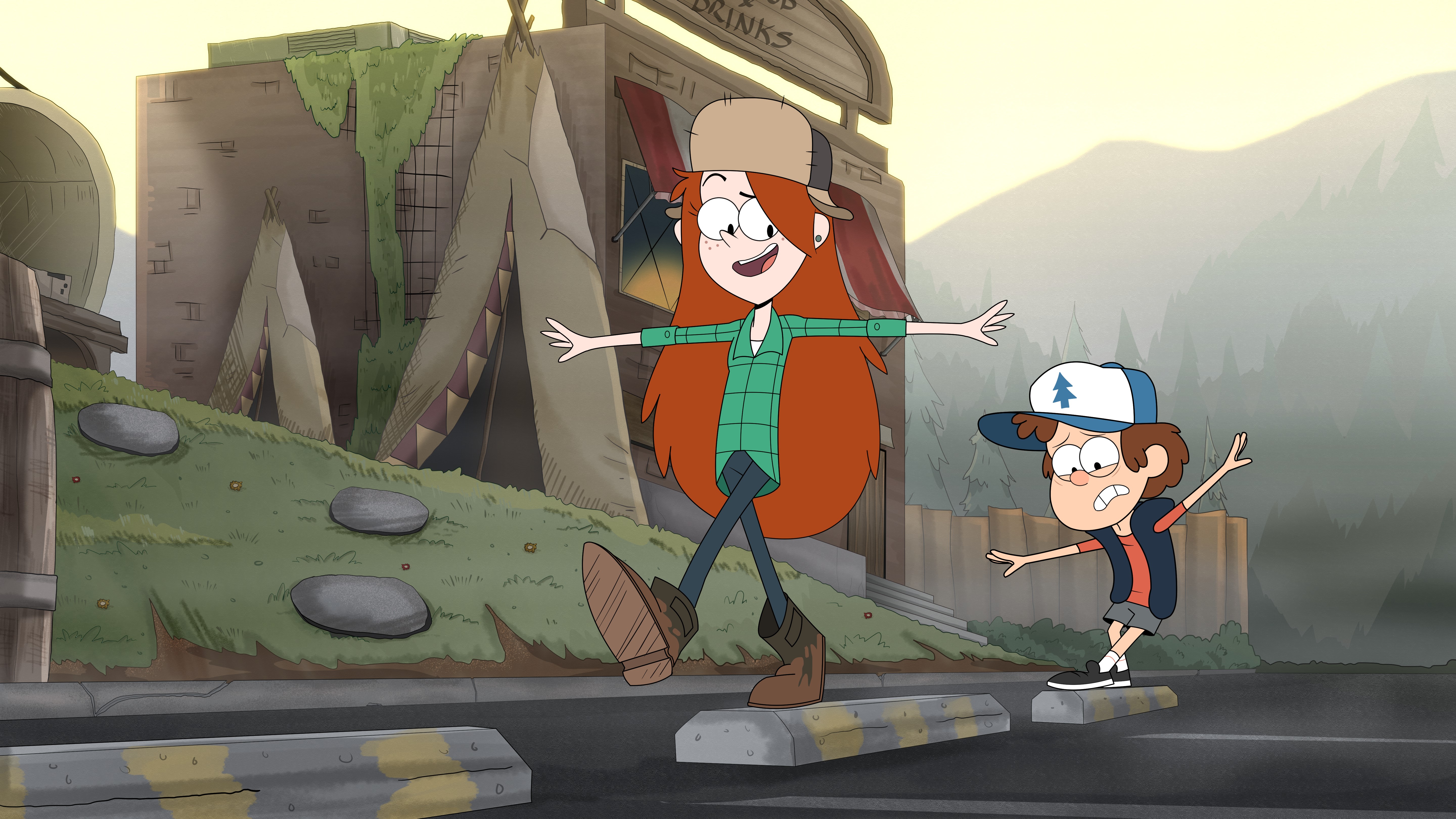 Wendy and Dipper from Gravity Falls HD Wallpaper