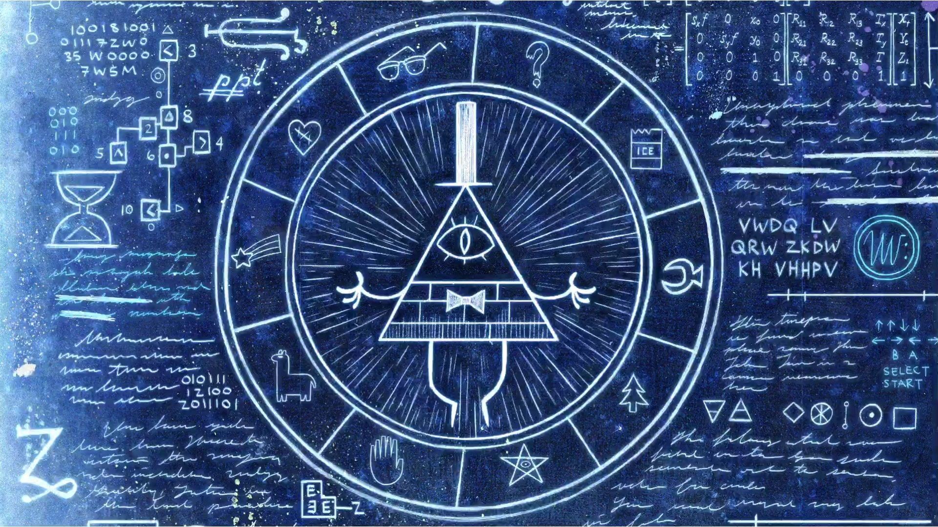 Bill Cipher's Wheel from Gravity Falls HD Wallpaper