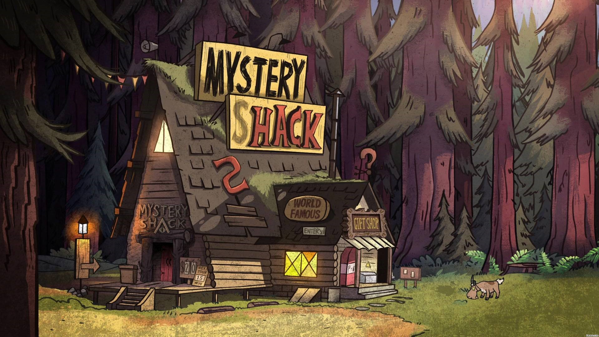 The Mystery Shack from Gravity Falls in a forest HD Wallpaper