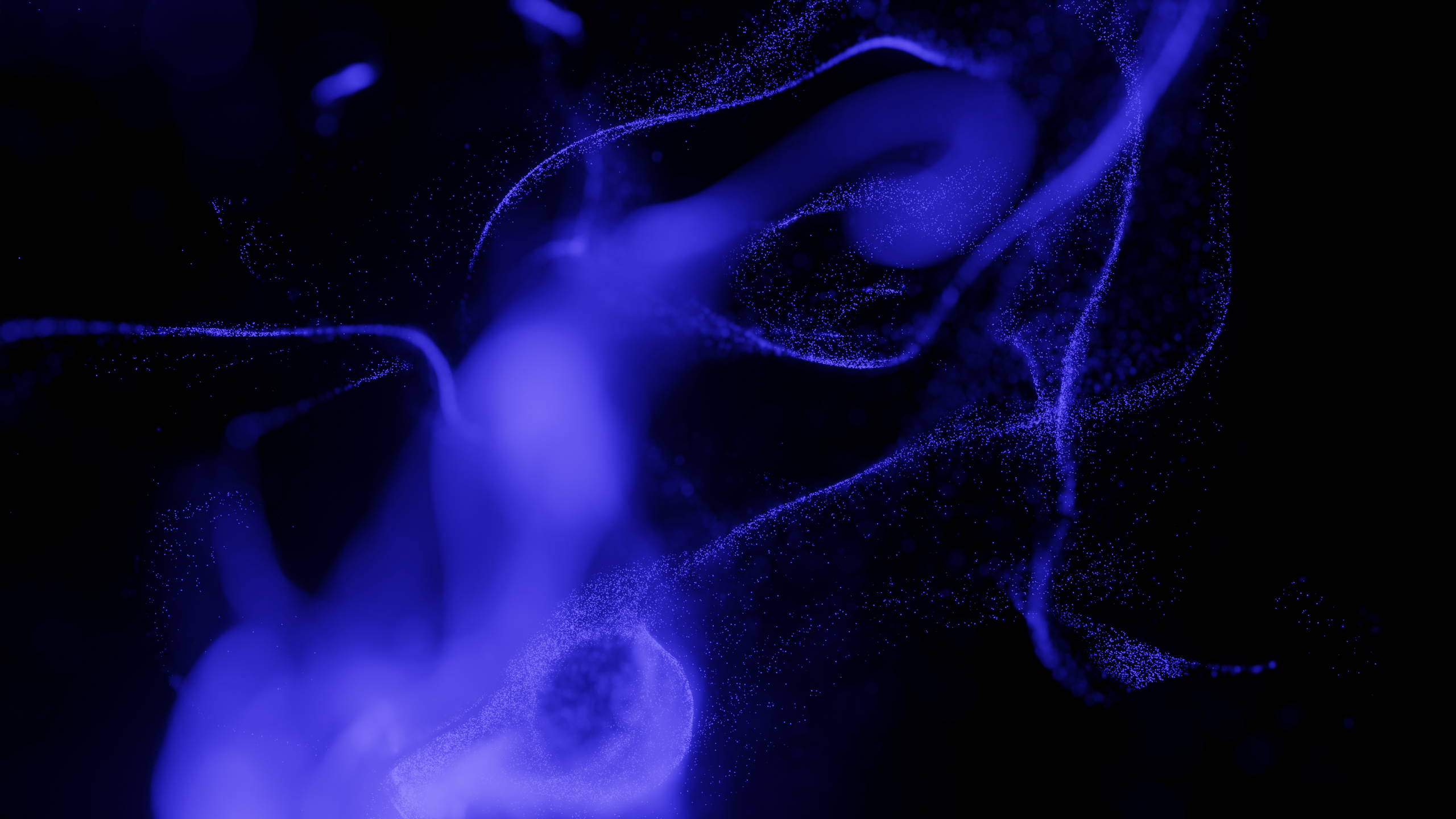 Abstract blue particles in motion HD Wallpaper