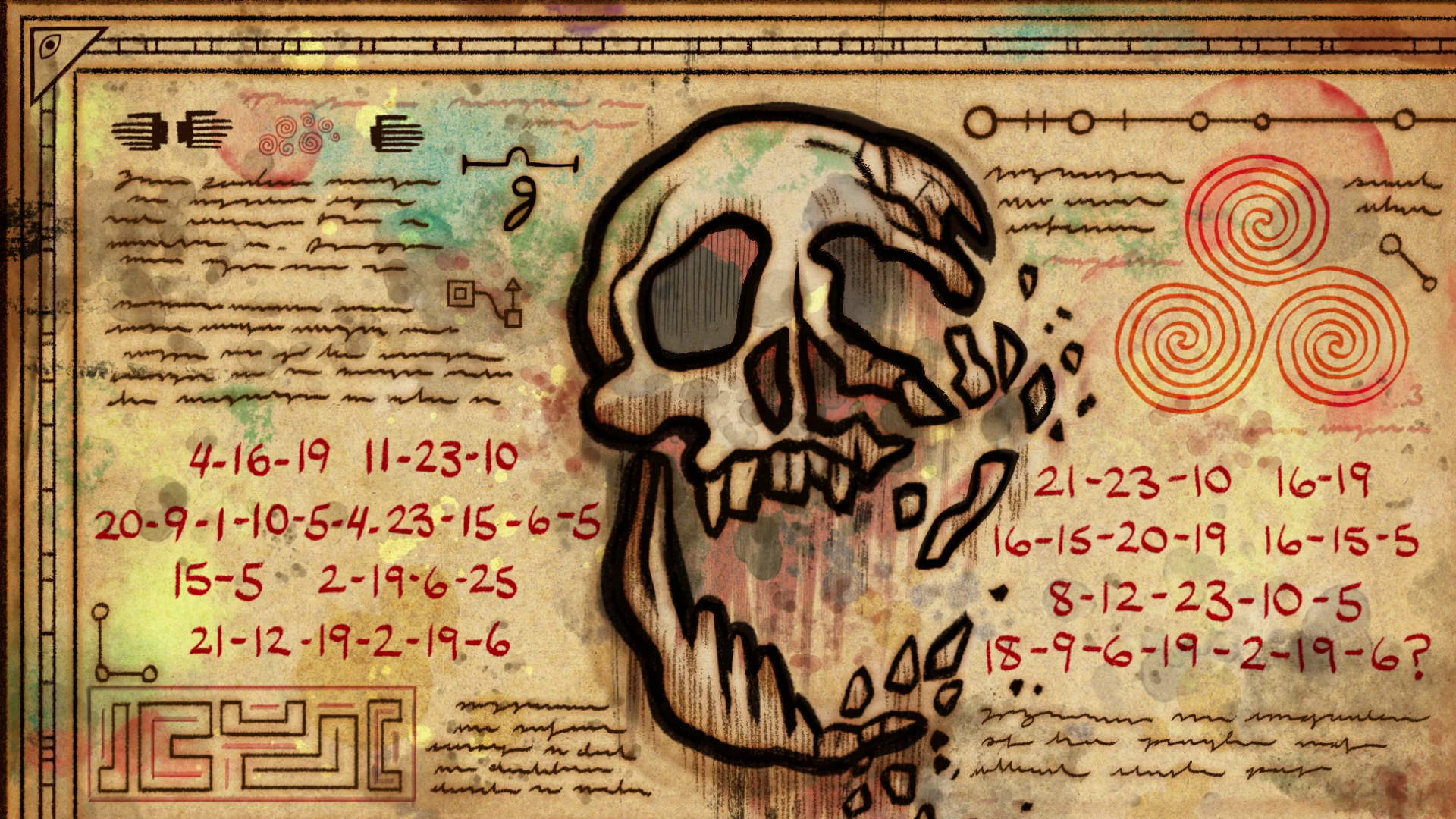 Gravity Falls Skull Cipher HD Wallpaper