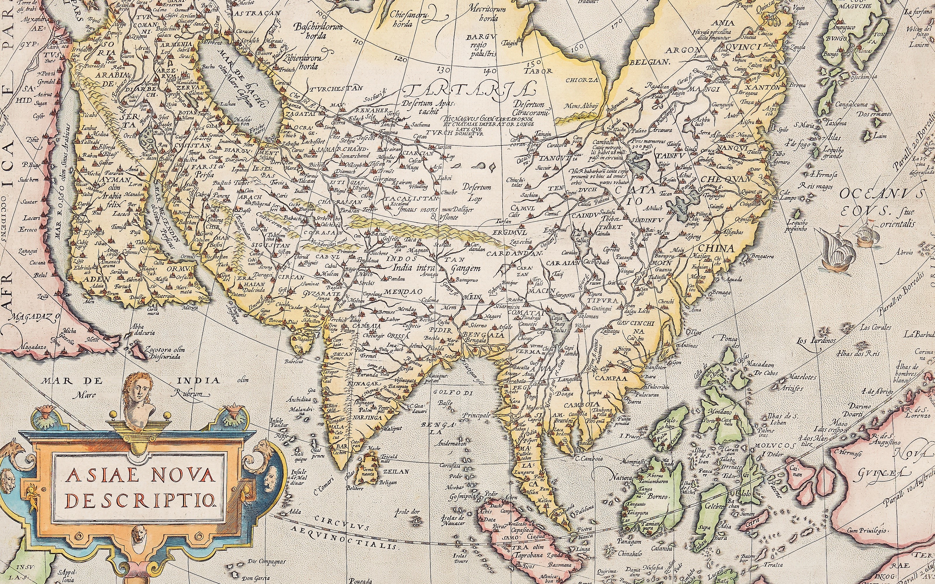 Map of Asia, "Asiae Nova Descriptio" HD Wallpaper
