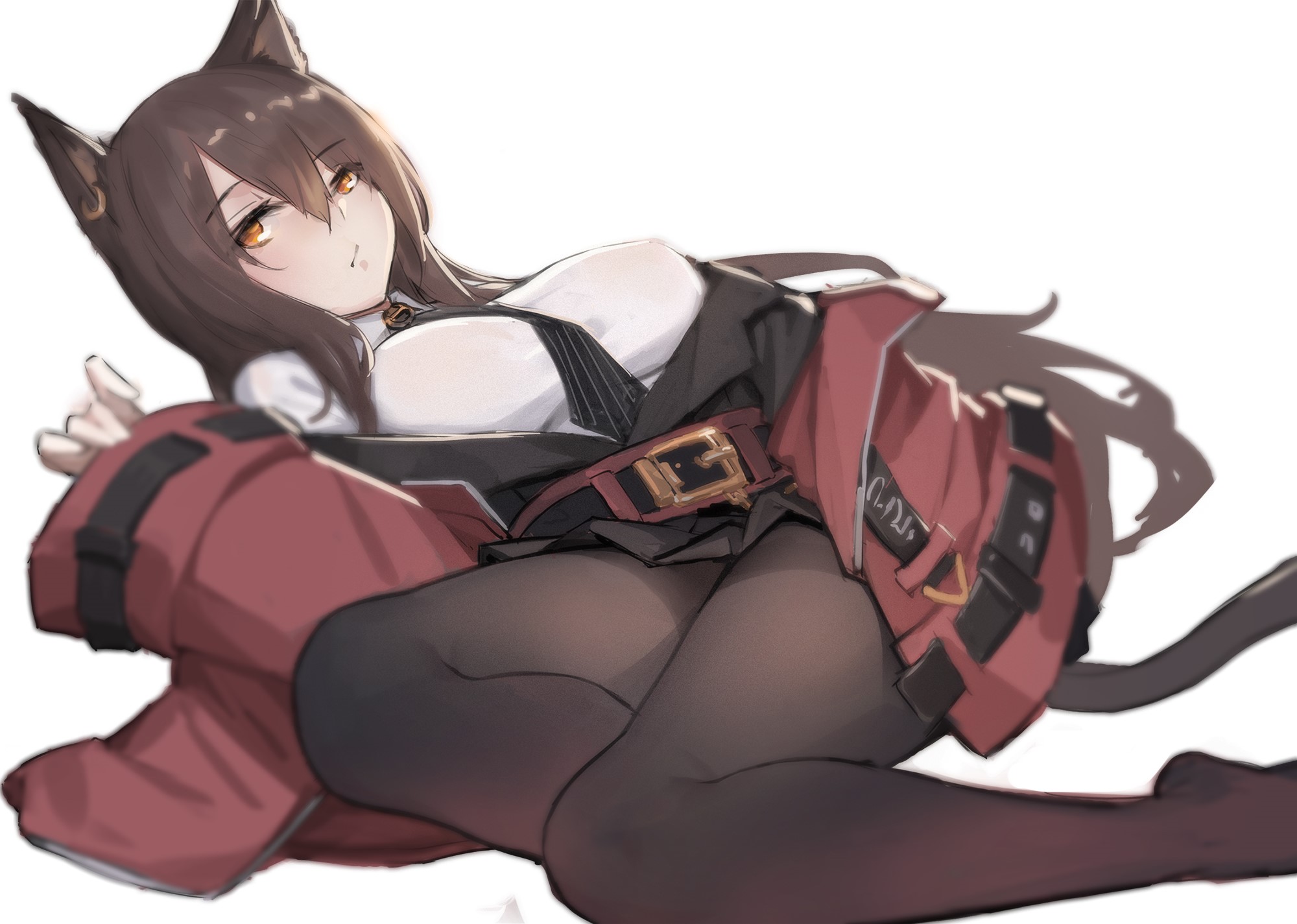 Skyfire from Arknights lying down HD Wallpaper