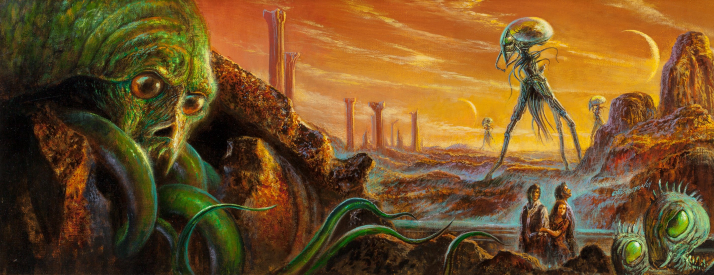 War of the Worlds Martian landscape painting by Bob Eggleton HD Wallpaper