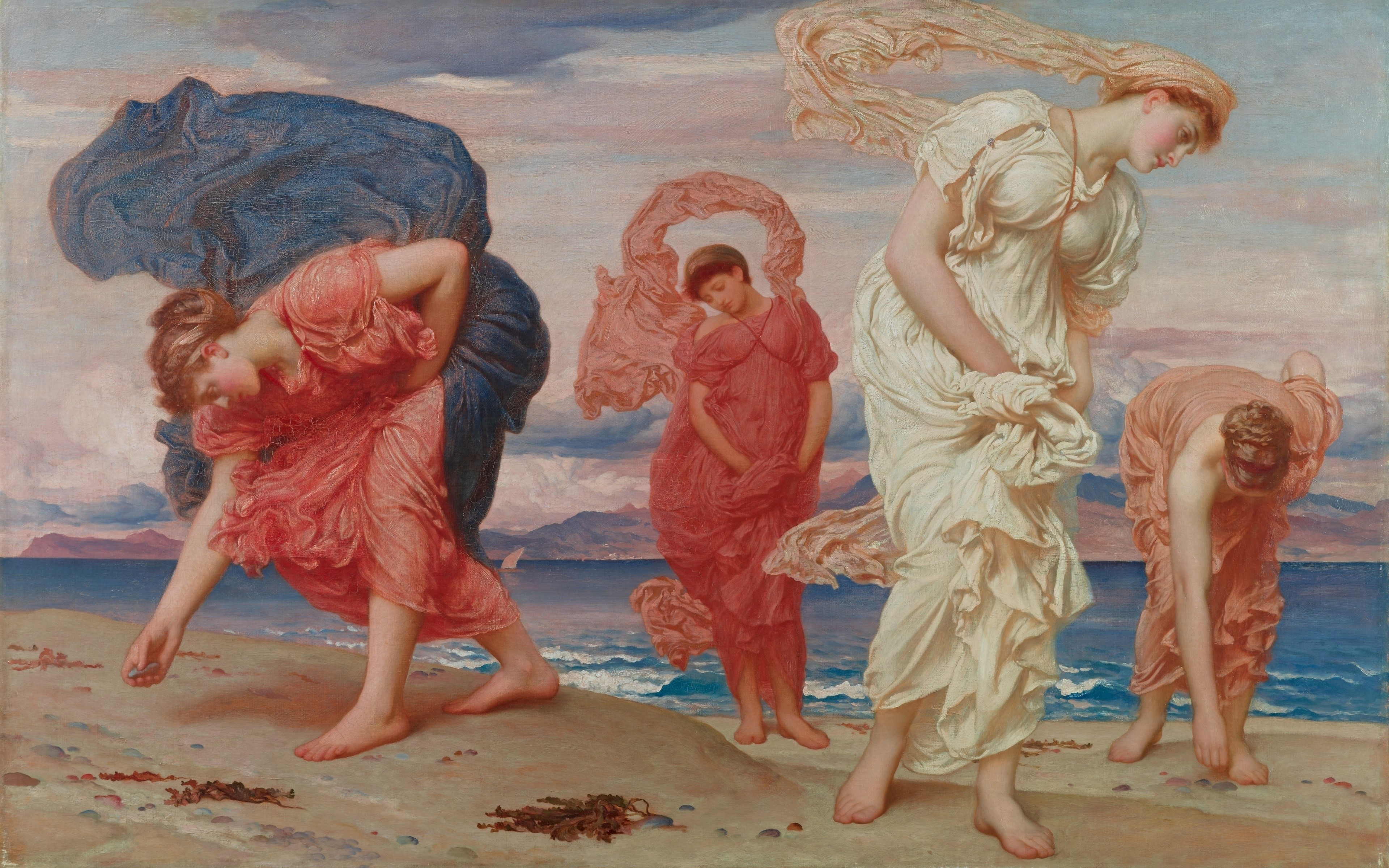 The Sea Nymphs by Frederic Leighton HD Wallpaper