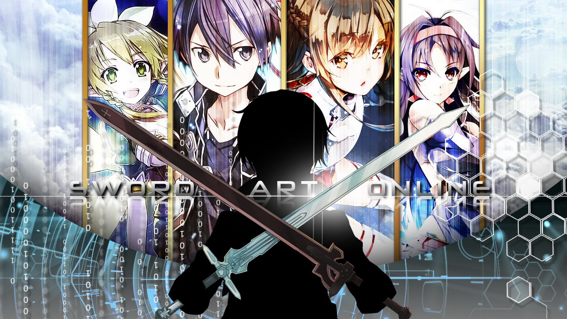 Sword Art Online anime characters with swords HD Wallpaper
