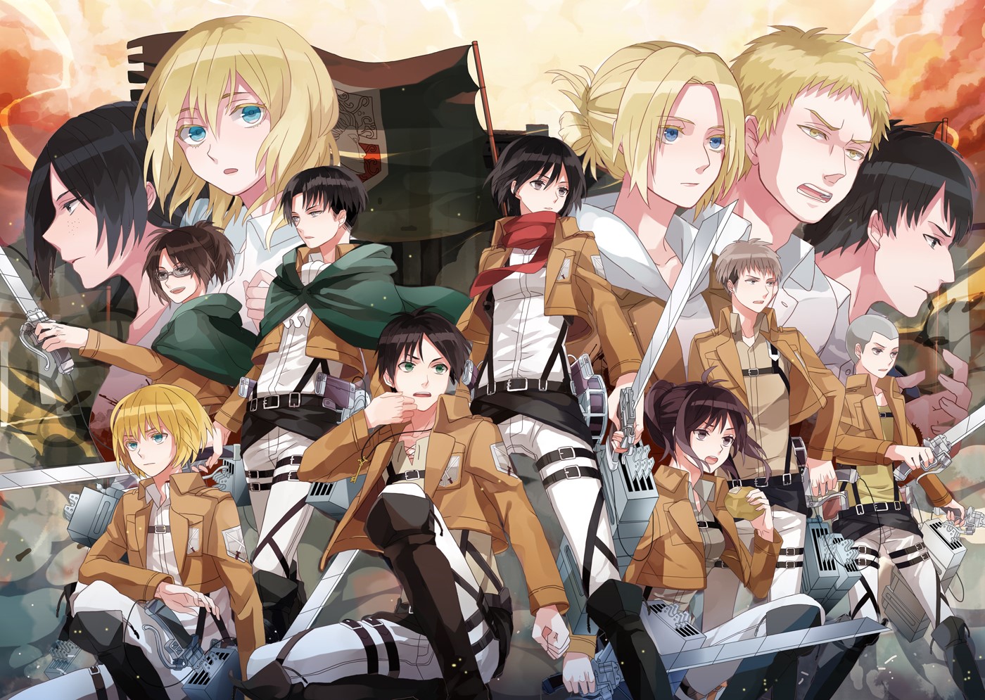 Attack on Titan Characters HD Wallpaper