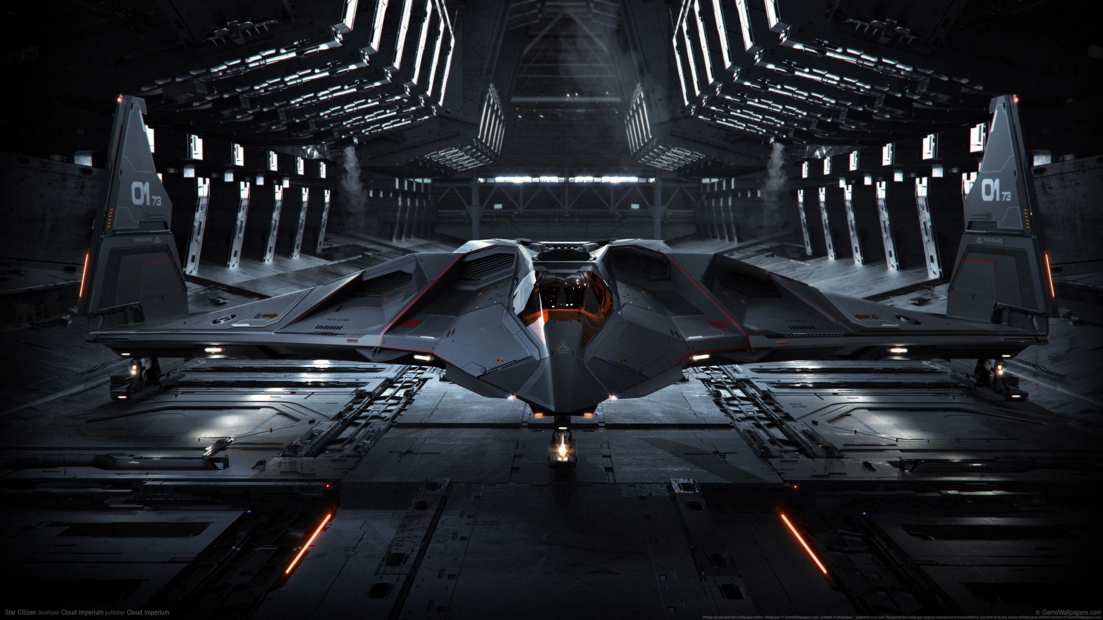 Star Citizen Aegis Eclipse in Hangar HD Wallpaper