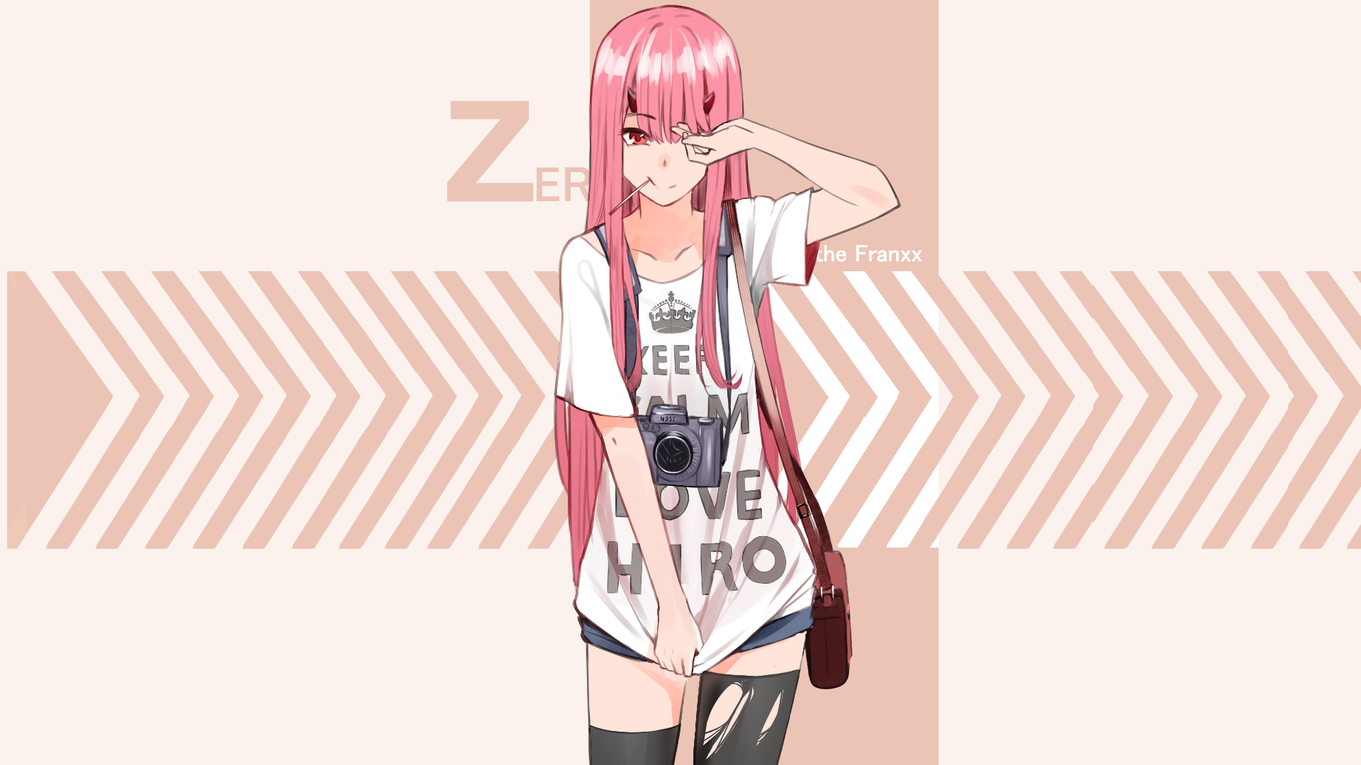 Zero Two from Darling in the FranXX with camera HD Wallpaper