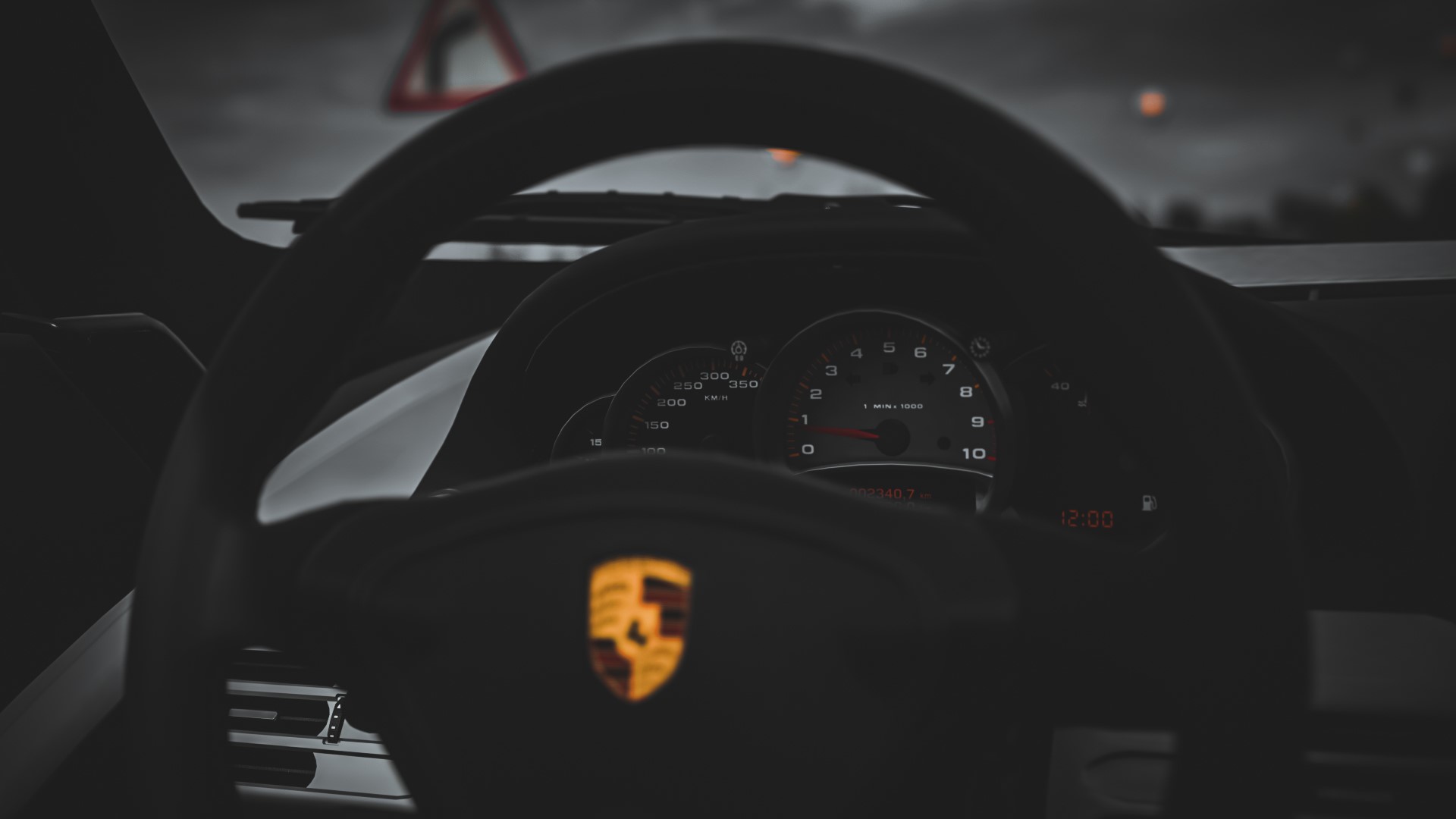 Porsche Carrera GT dashboard and steering wheel HD Wallpaper