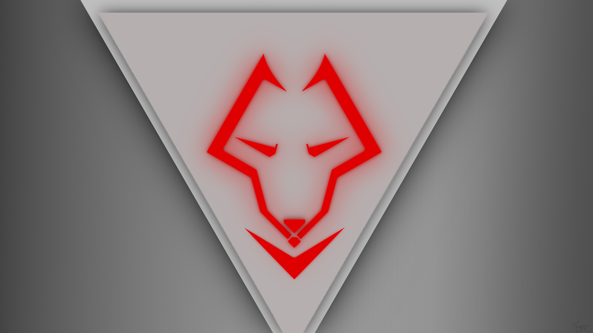 Red wolf logo on abstract background HD Wallpaper