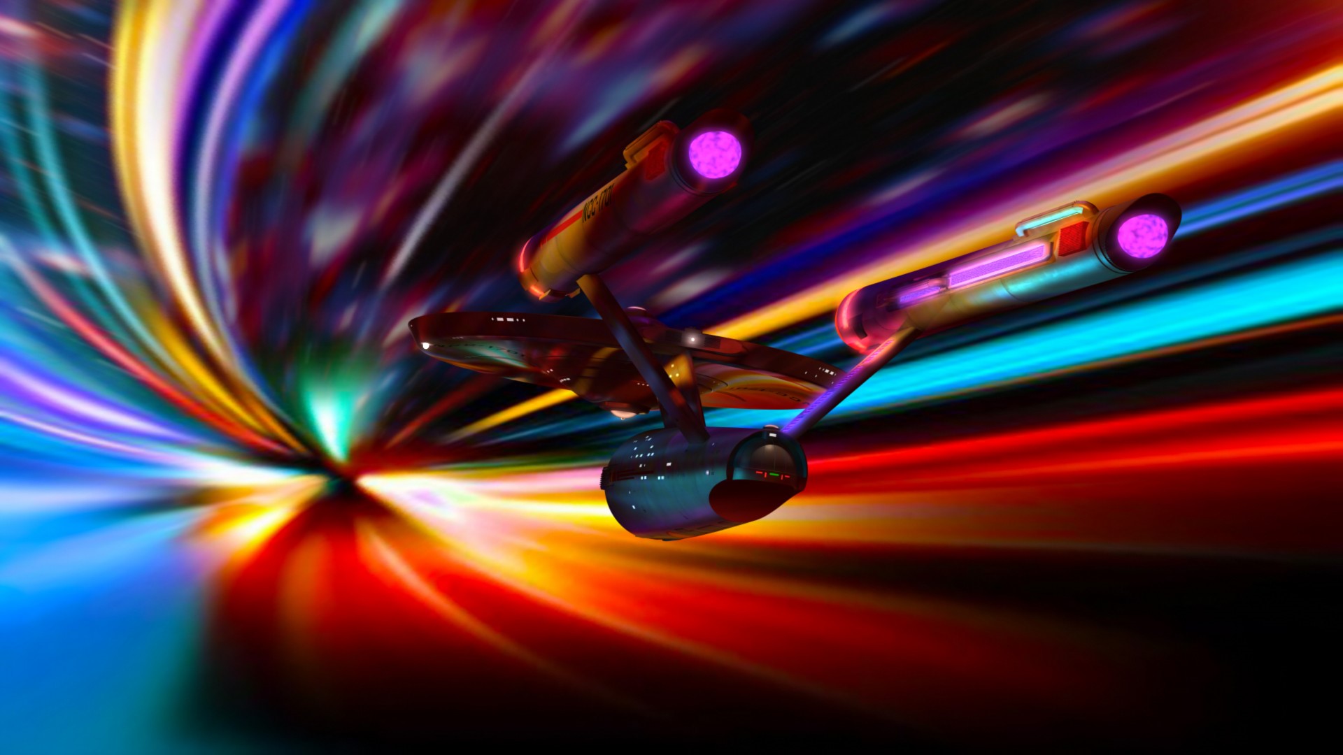 USS Enterprise NCC-1701 in warp speed HD Wallpaper
