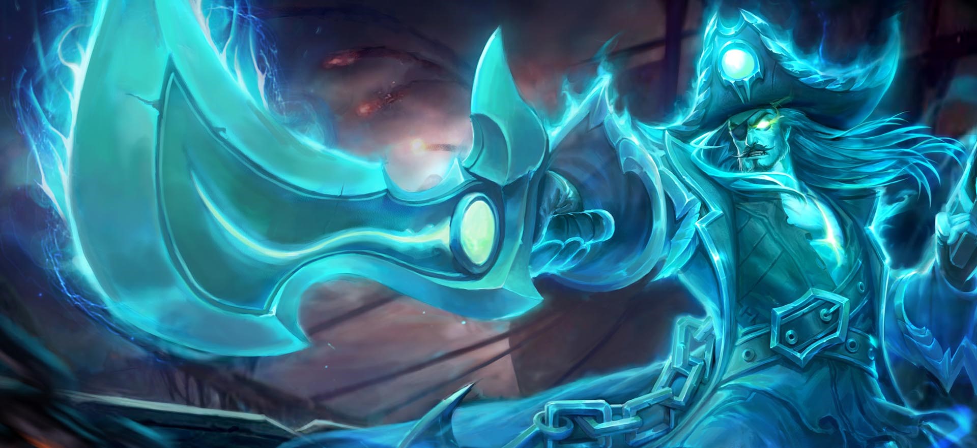 Ghost Pirate with glowing sword and hat HD Wallpaper