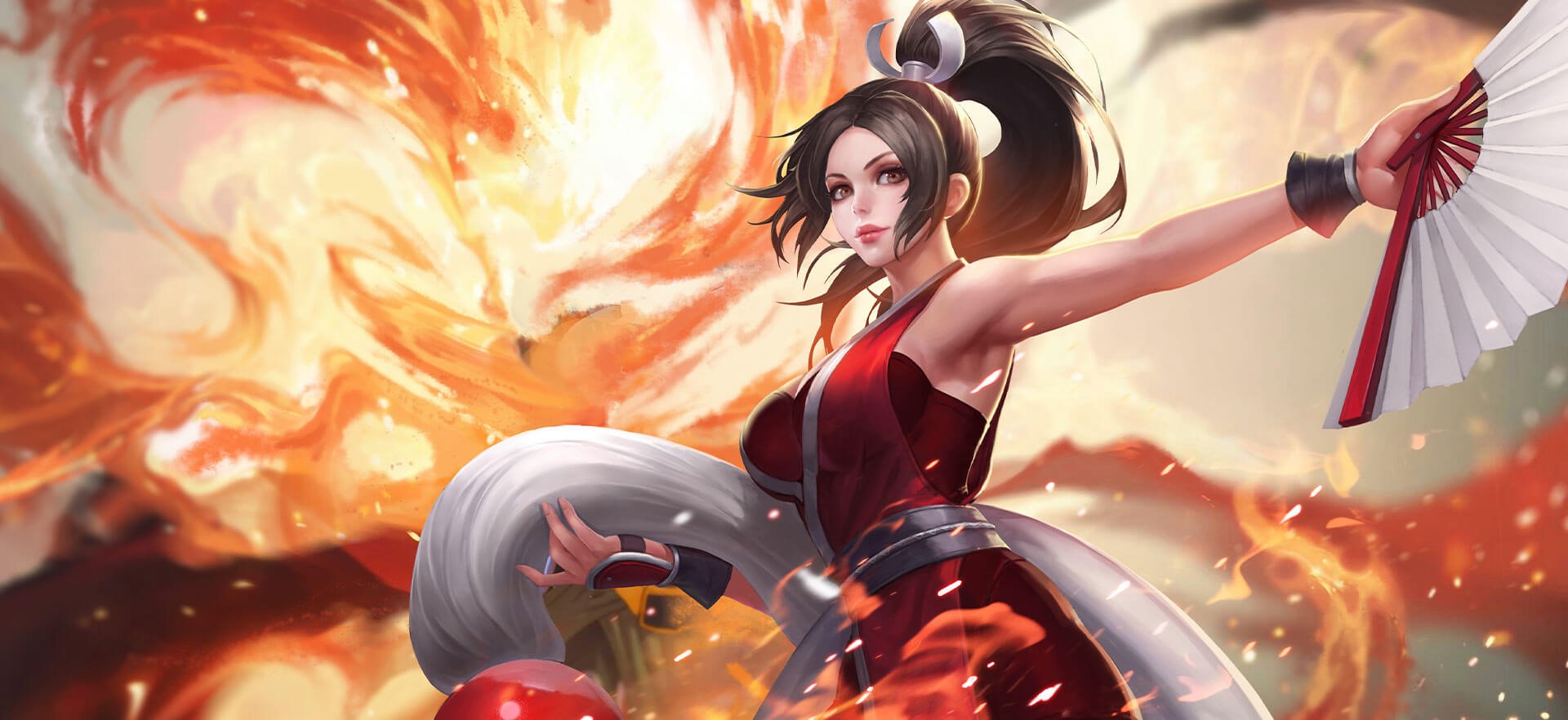 Mai Shiranui from The King of Fighters with fire HD Wallpaper
