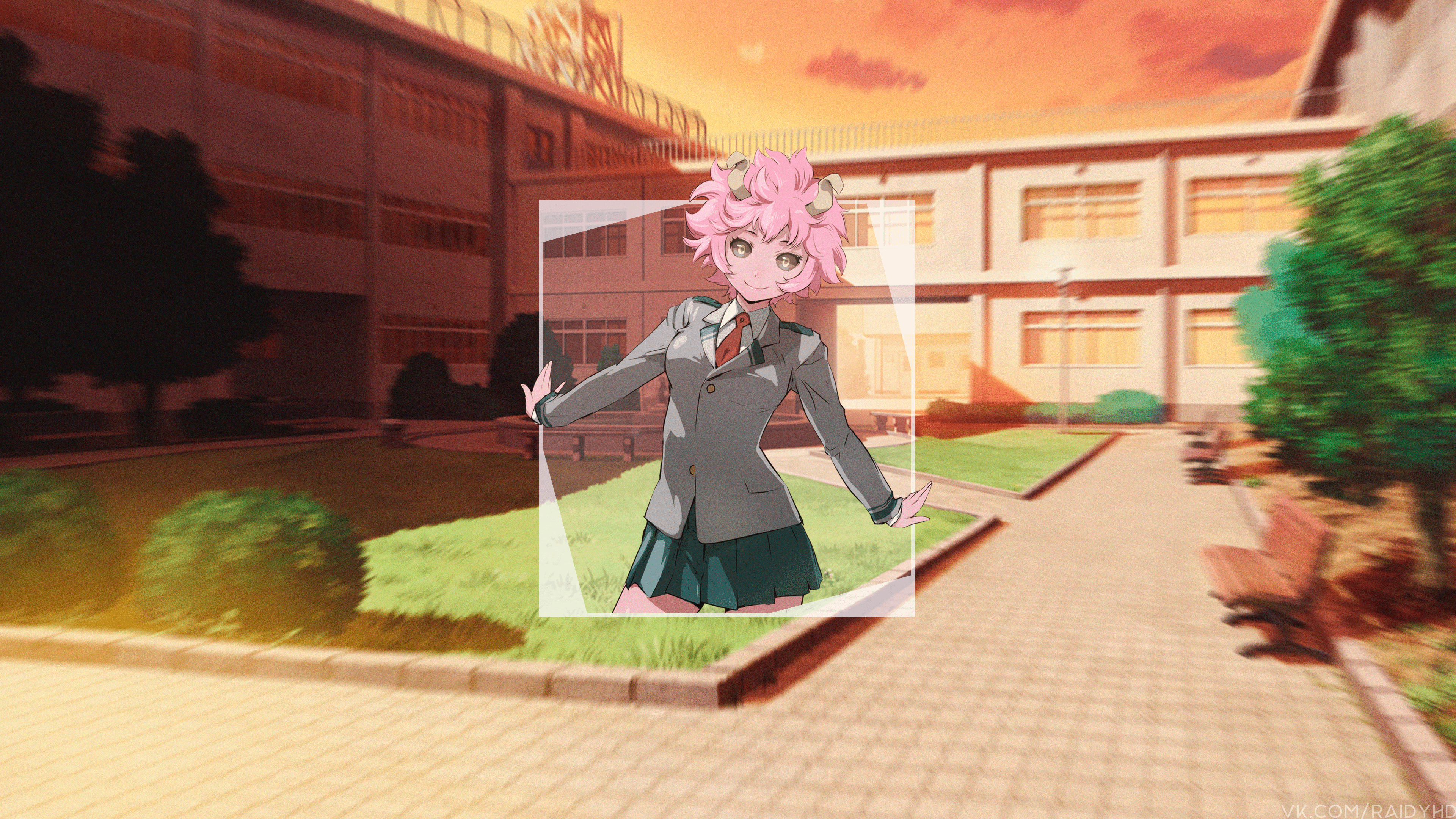 Mina Ashido from Boku no Hero Academia at sunset HD Wallpaper