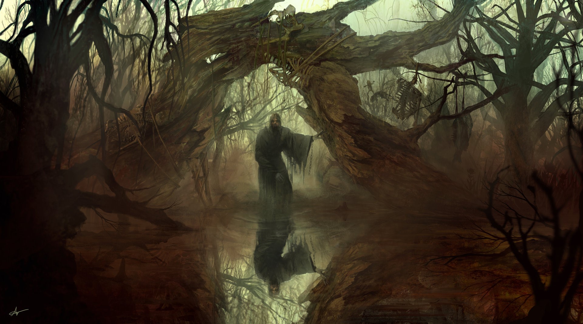 Fantasy swamp artwork by Adam Frank HD Wallpaper
