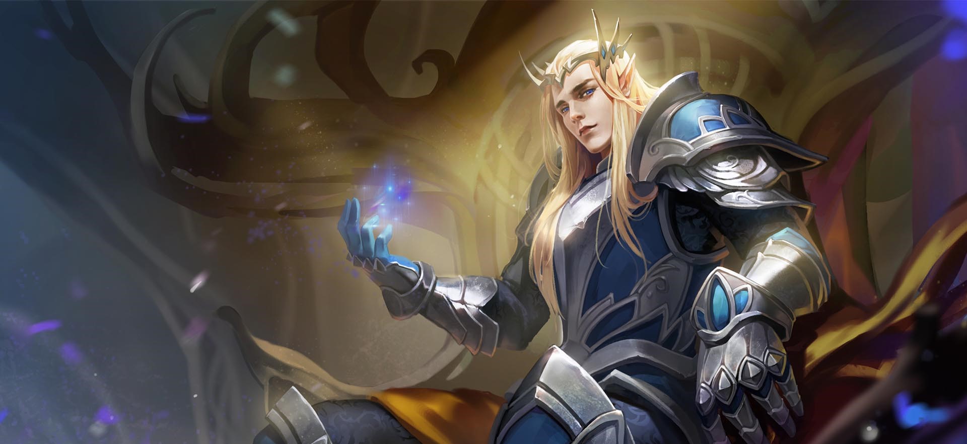 Fantasy elf knight holding magic HD Wallpaper