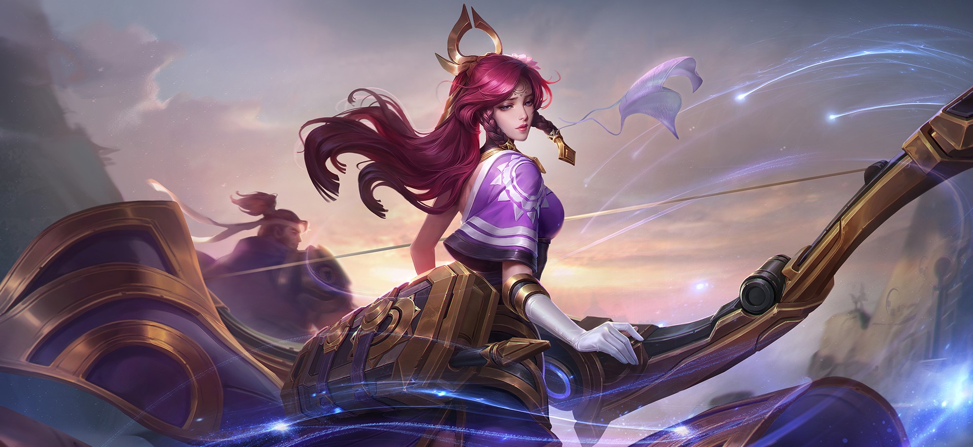 Archer girl with bow and arrow in fantasy art HD Wallpaper