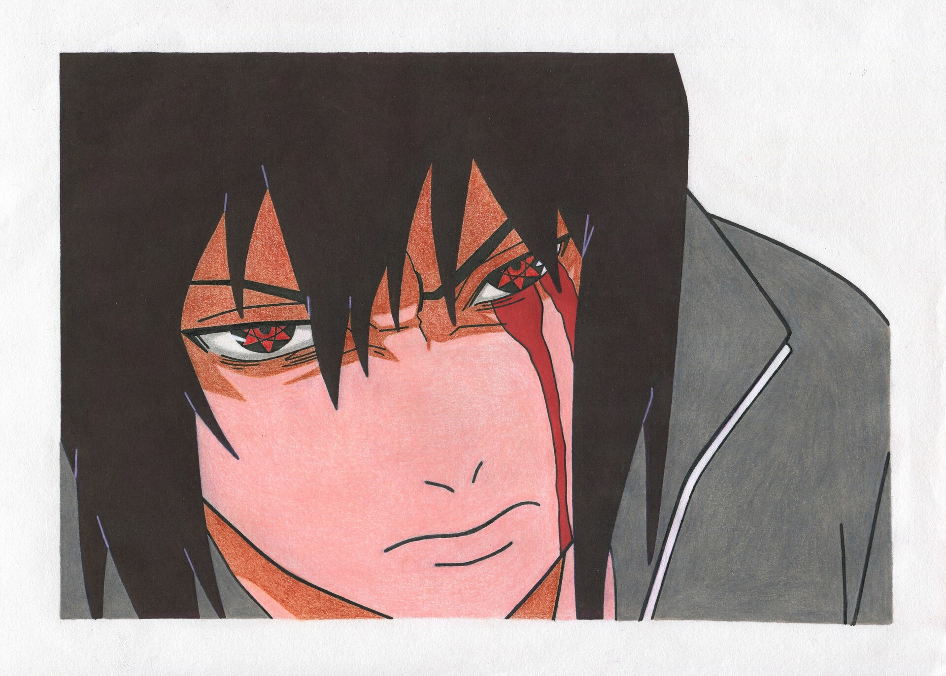 Uchiha Sasuke from Naruto Shippuuden with Sharingan HD Wallpaper