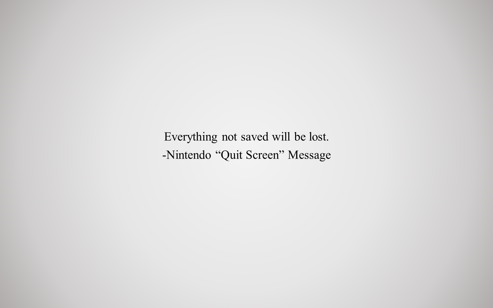 Nintendo Quit Screen Message HD Wallpaper