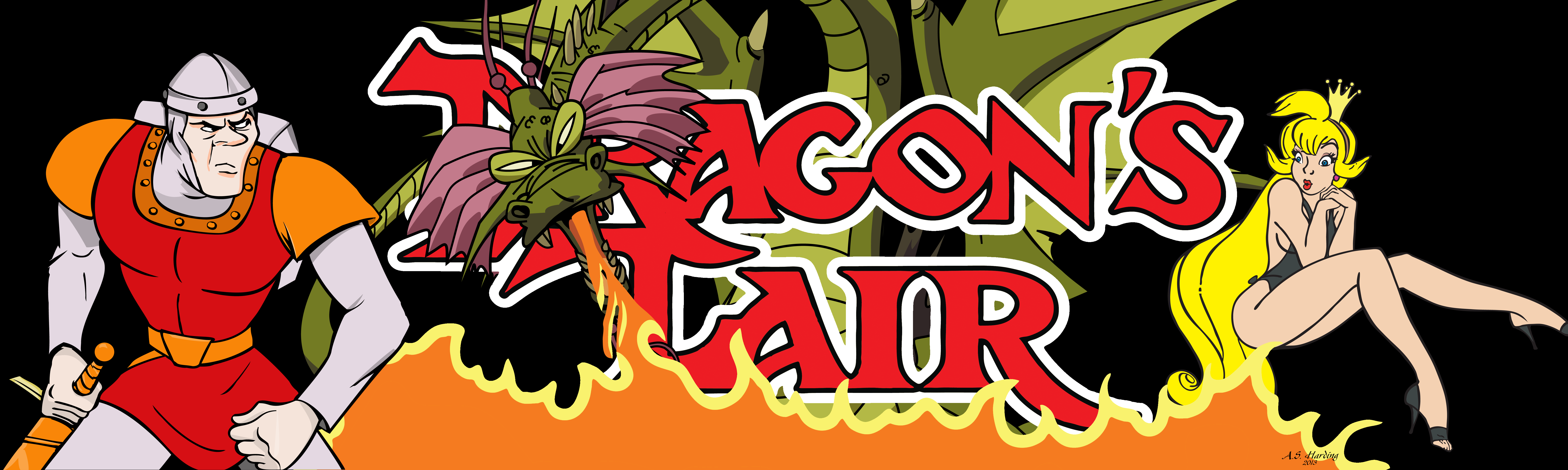 Dragon's Lair Arcade Marquee Art HD Wallpaper