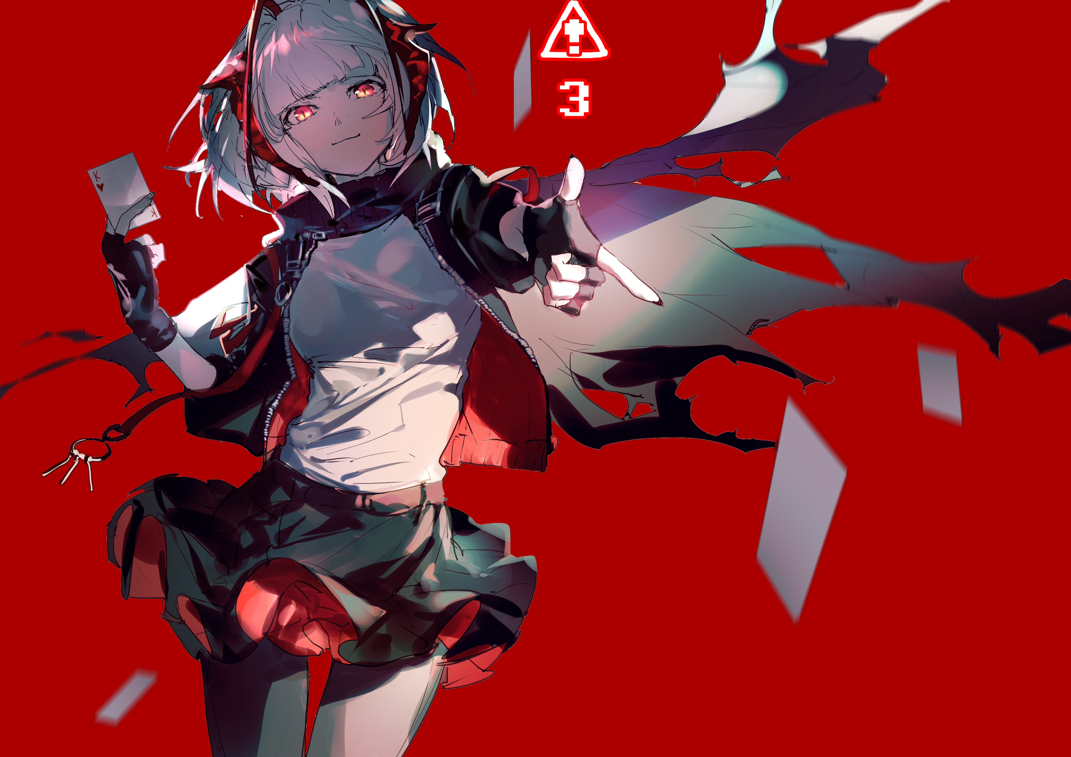 Lobelia from Arknights holding a playing card HD Wallpaper