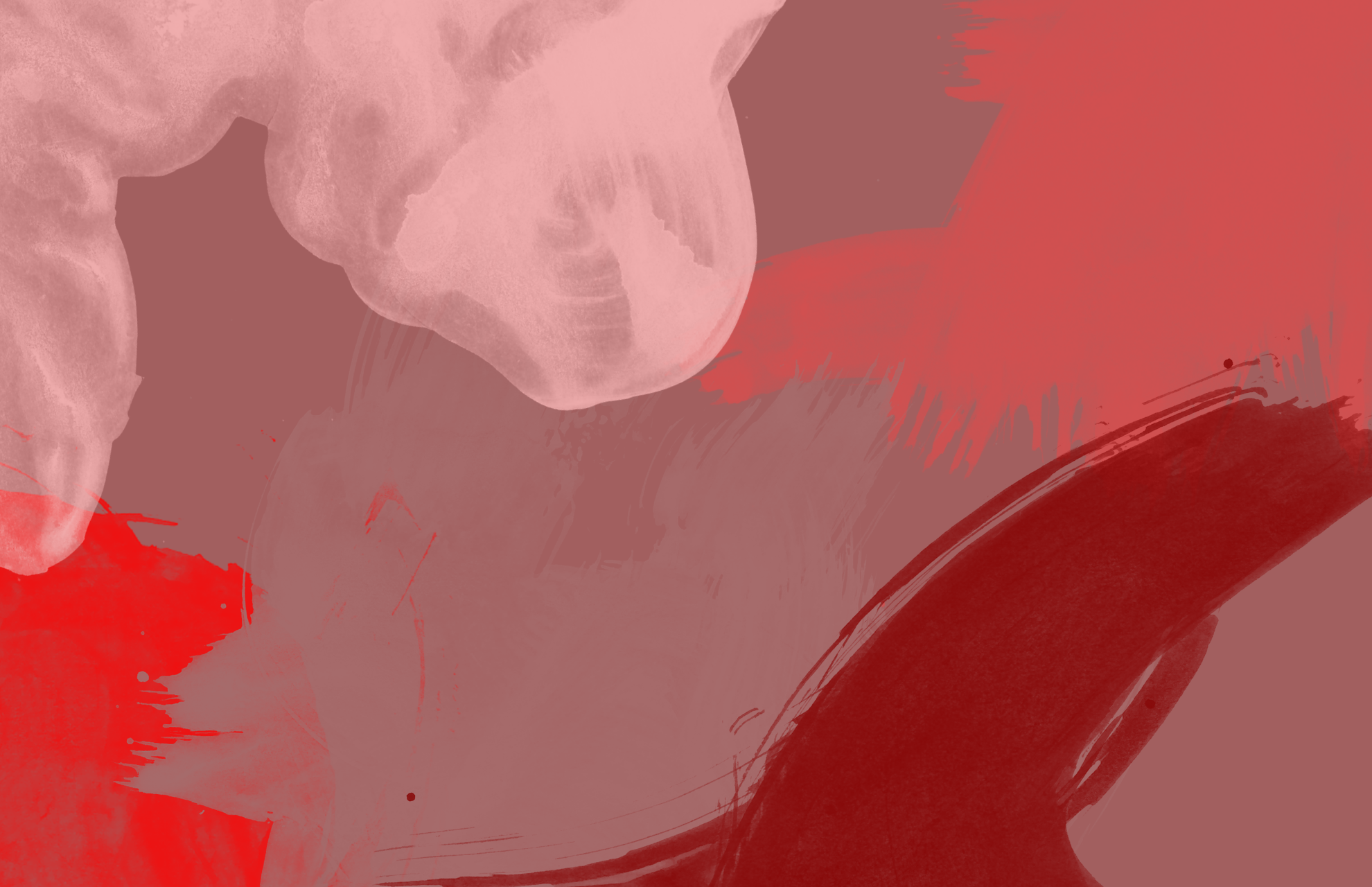 Abstract watercolor painting with red and pink hues HD Wallpaper