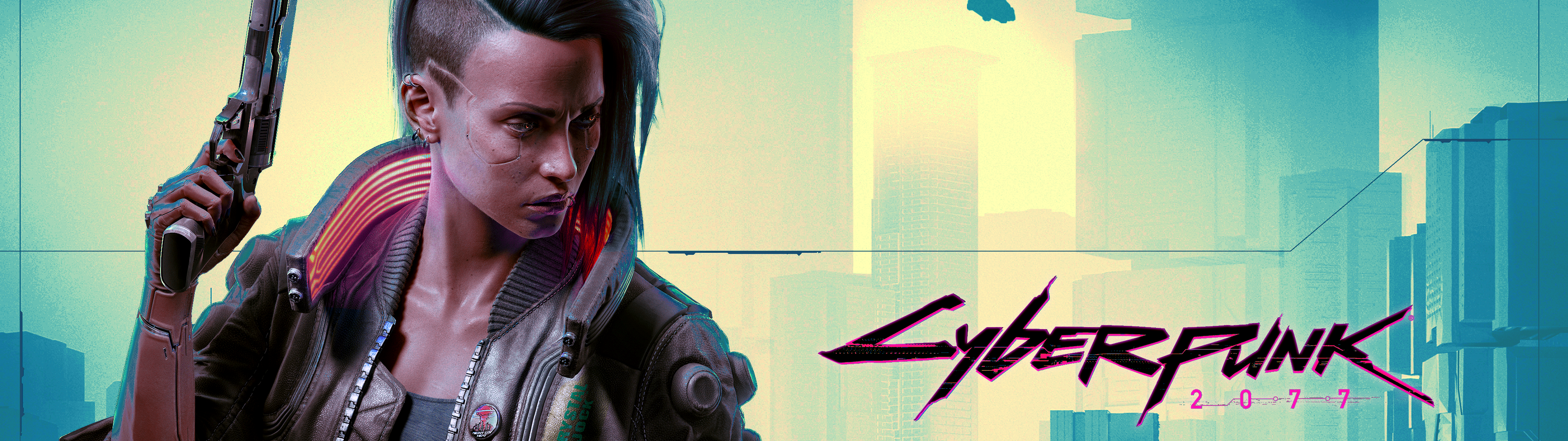 Cyberpunk 2077 woman with gun HD Wallpaper