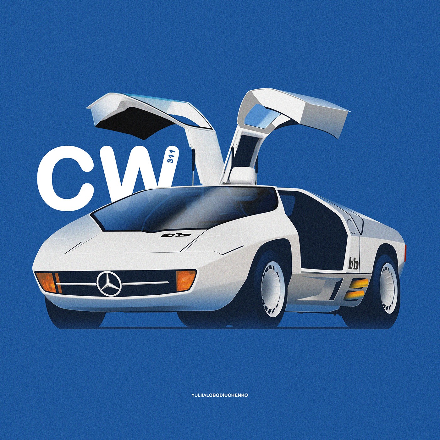 Mercedes-Benz CW311 illustration with open doors HD Wallpaper