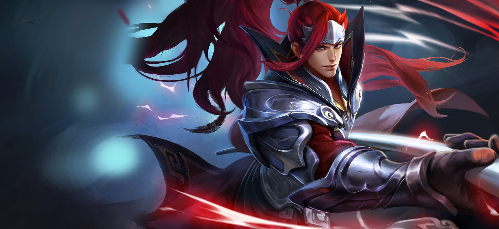 Fantasy warrior with red hair and sword HD Wallpaper