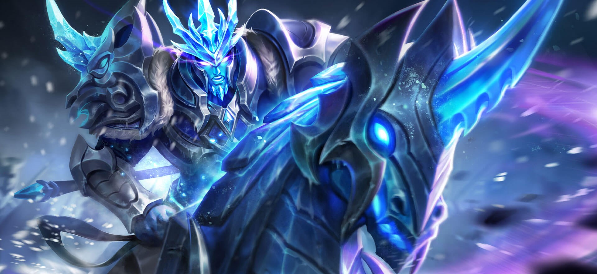 Ice Warrior Riding a Frosty Creature HD Wallpaper