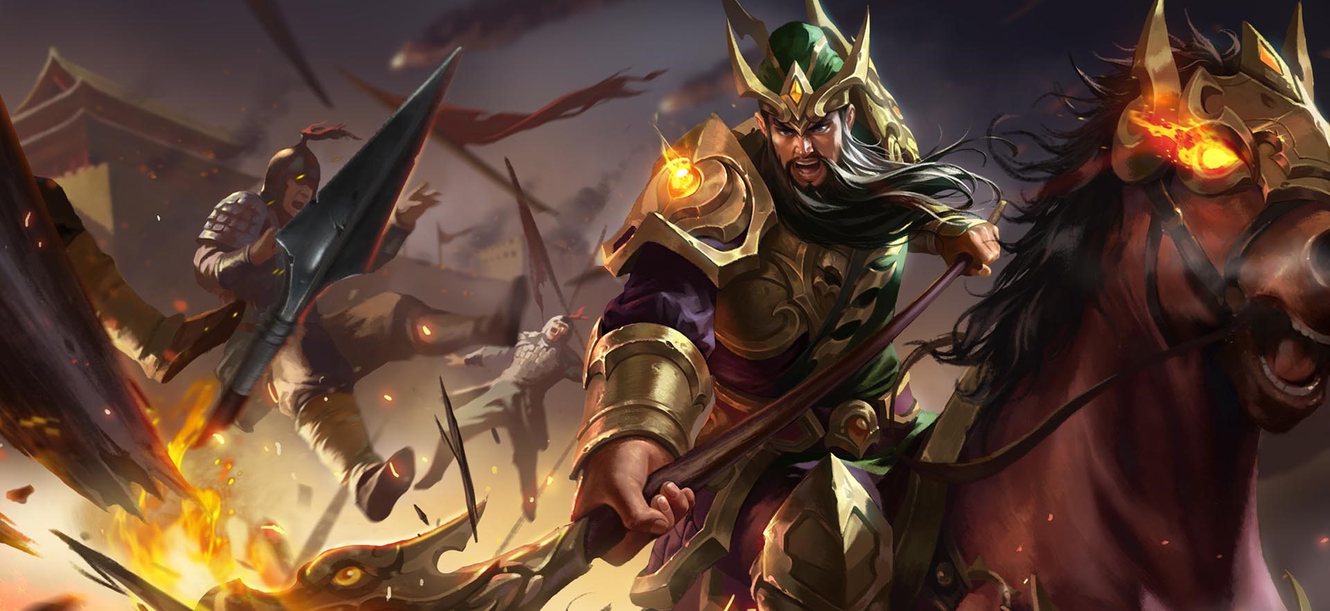 Warrior on horseback in battle HD Wallpaper