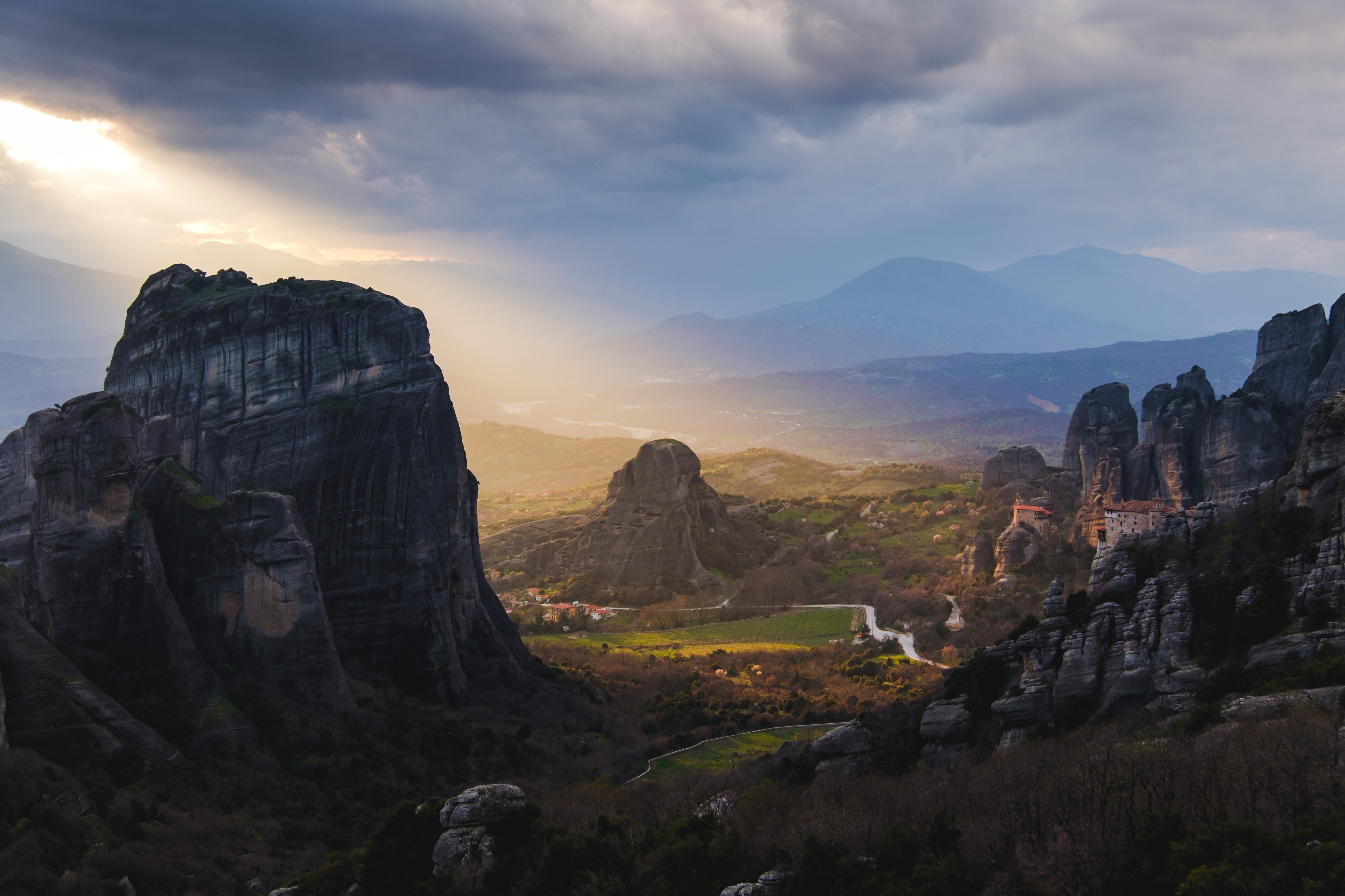 4K Scenic View of Meteora Monastery in Greece HD Wallpaper
