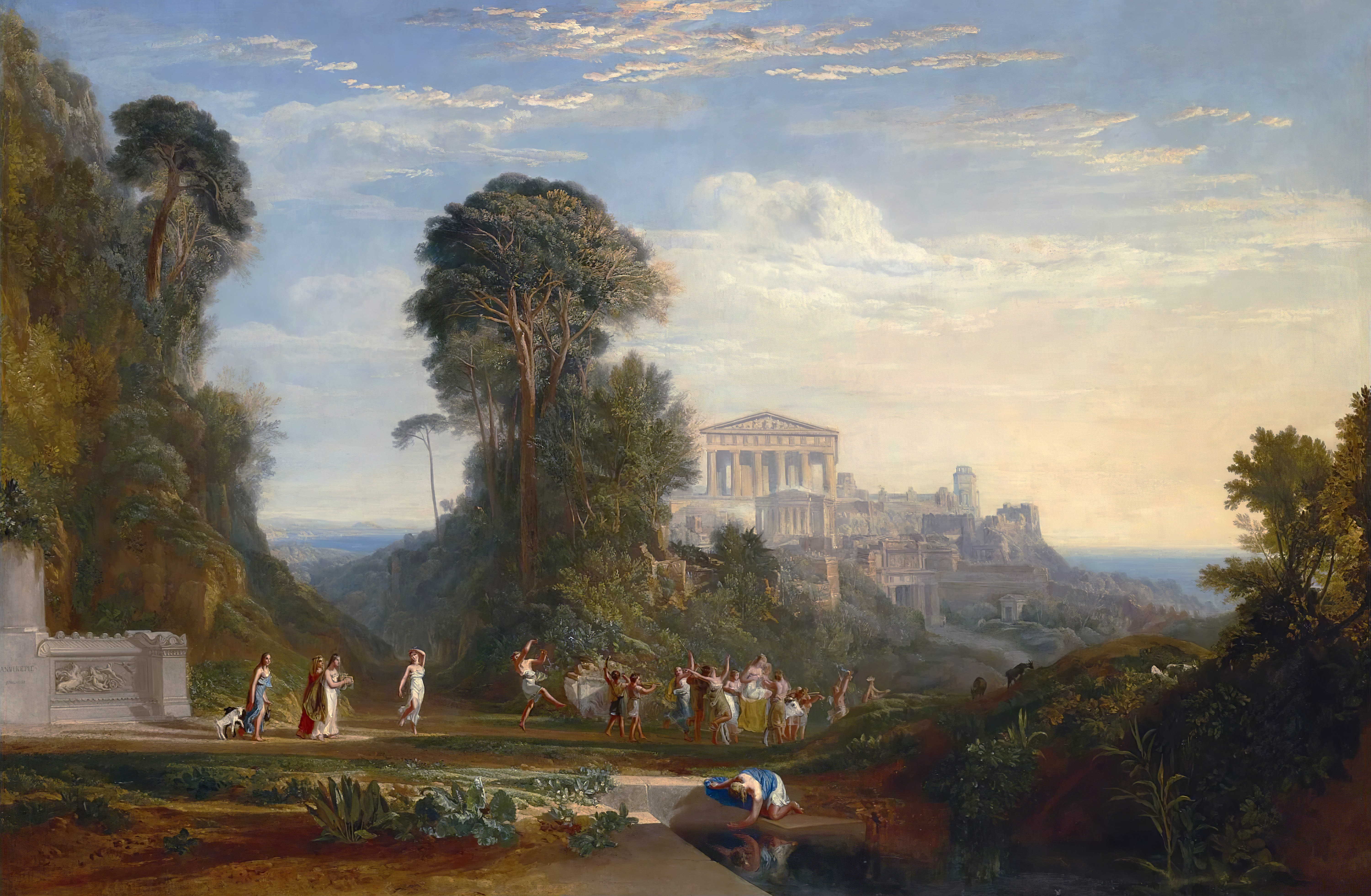 The Temple of Jupiter Panellenius Restored by Joseph M. W. Turner HD Wallpaper