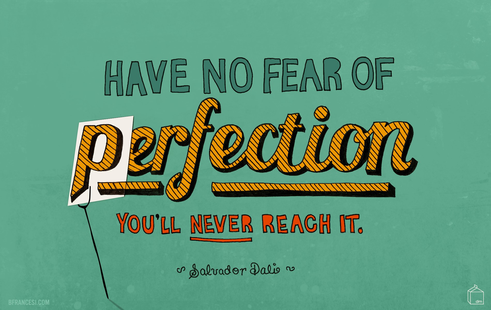 Salvador Dalí quote typography digital art HD Wallpaper