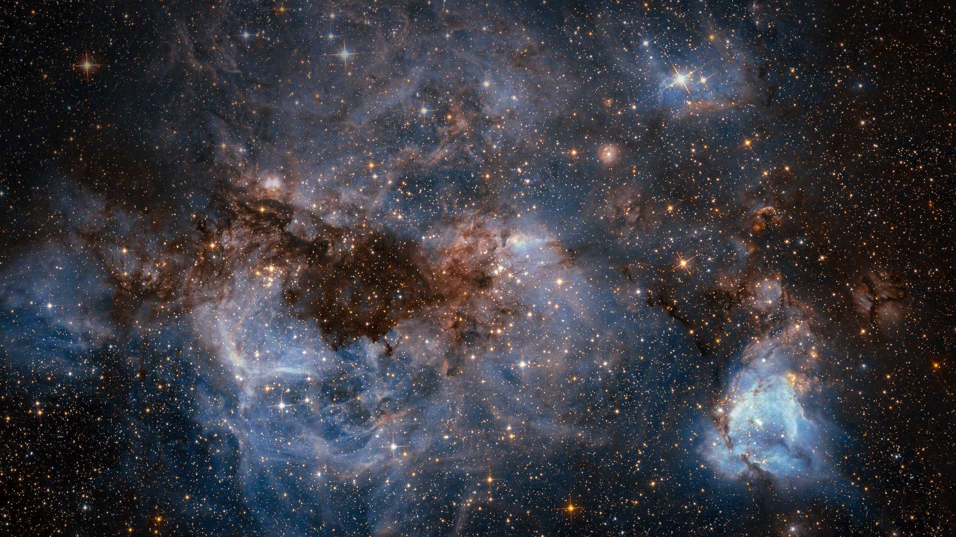 Space Nebula with Stars in the Large Magellanic Cloud HD Wallpaper