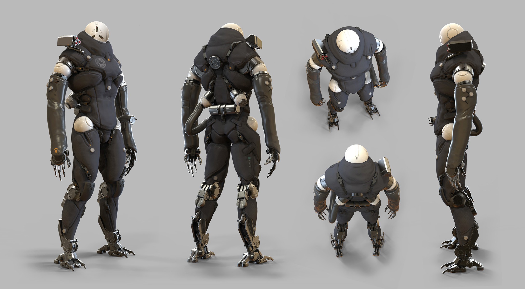 Futuristic robot concept art render HD Wallpaper