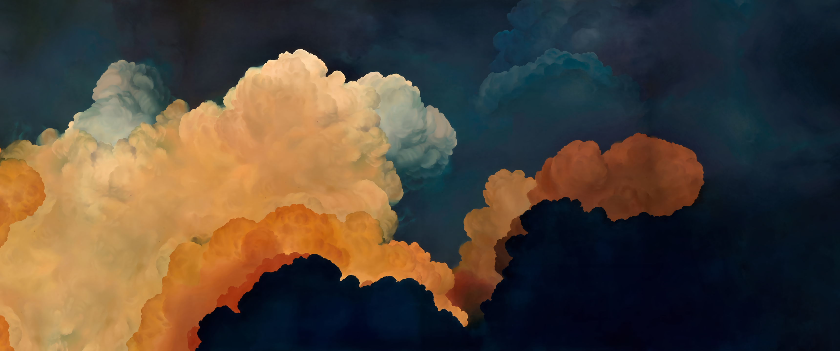 Ultrawide sky with dramatic clouds HD Wallpaper